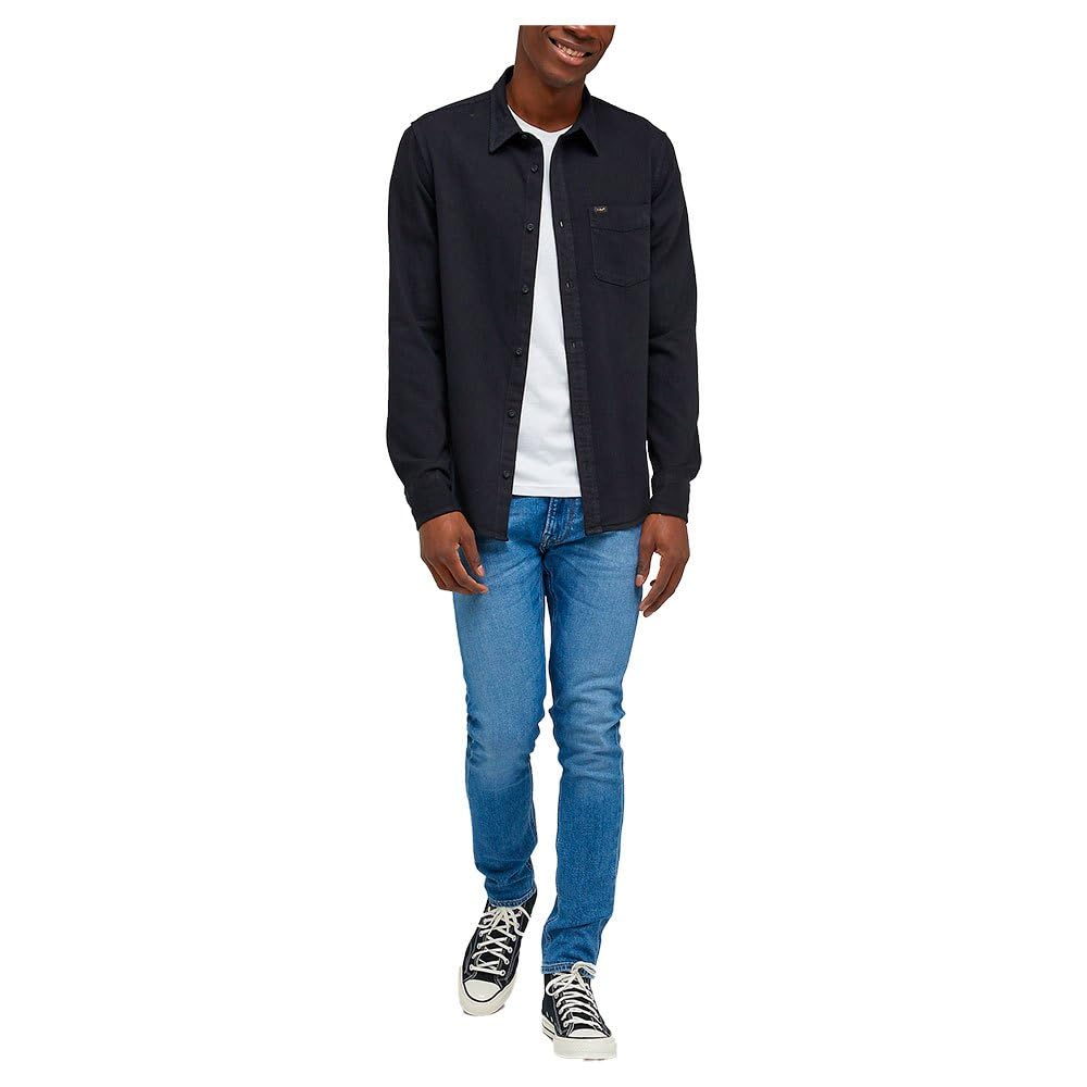 Lee Button Down chemise homme noir coton