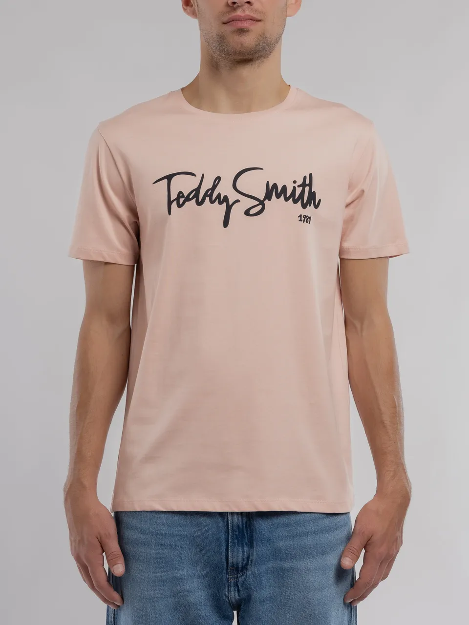 Teddy Smith T-Evry MC T-shirt Rose Pastel Col Rond