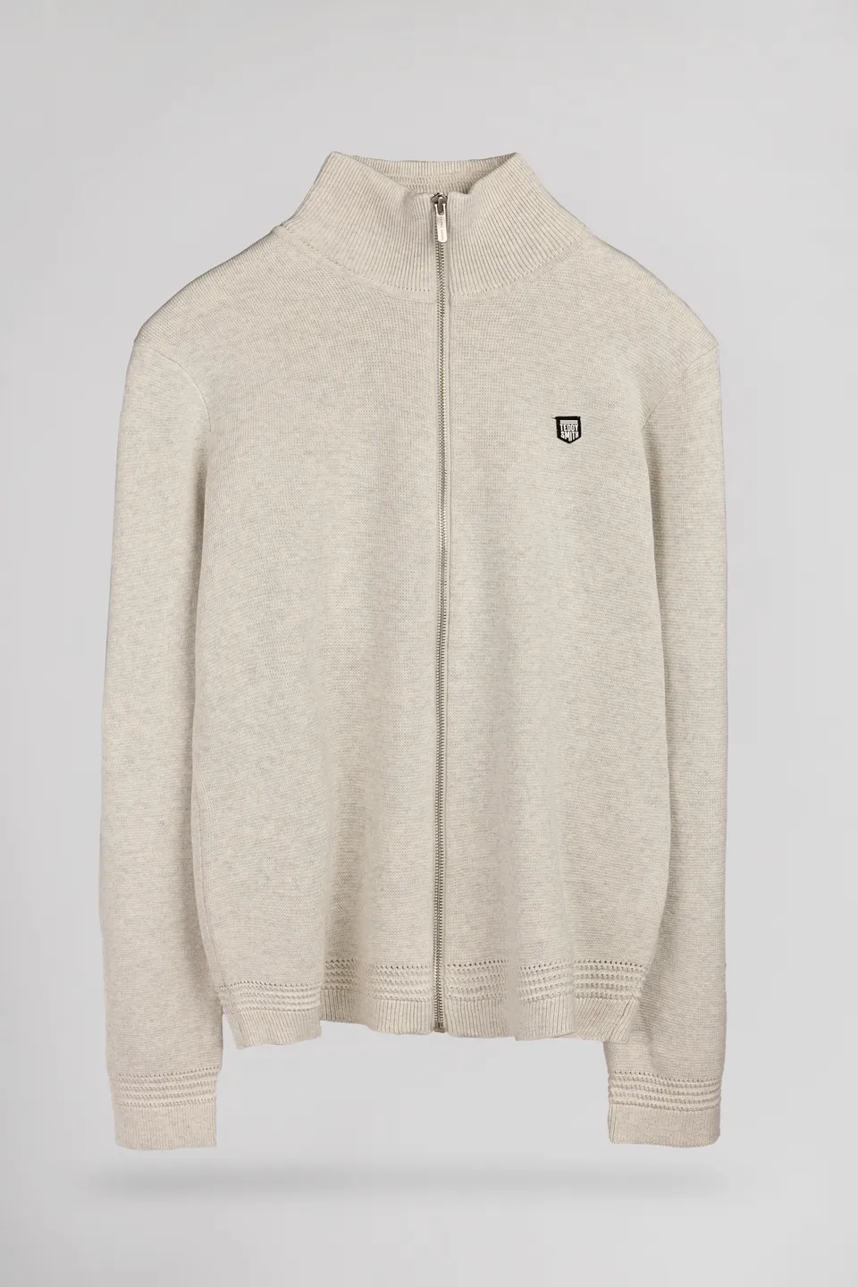 Teddy Smith G-Ettore gilet zippé blanc chiné maille