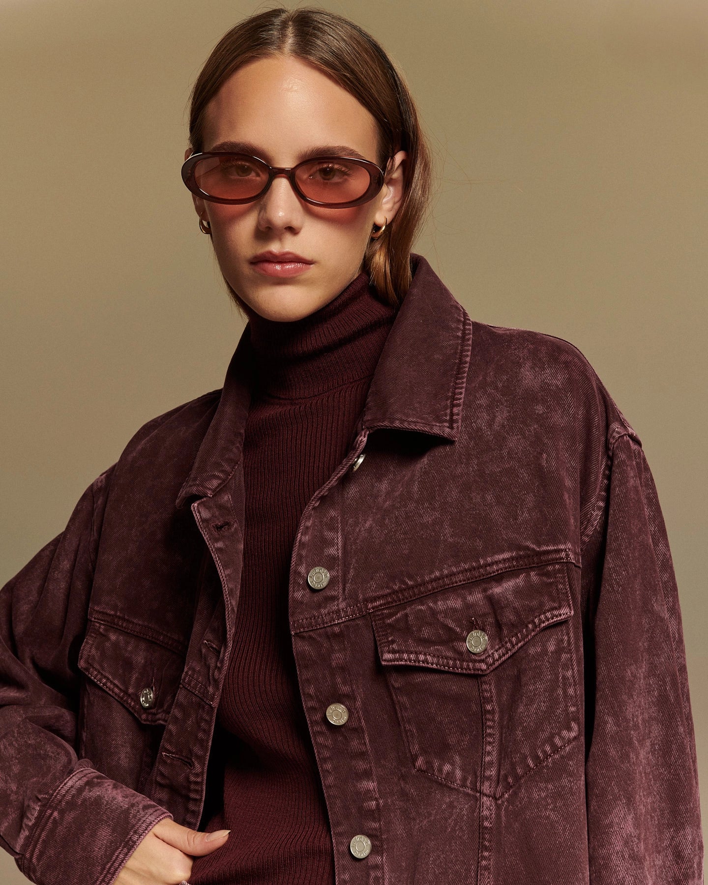 Labdip Baya Dye Vintage Berry veste oversize denim