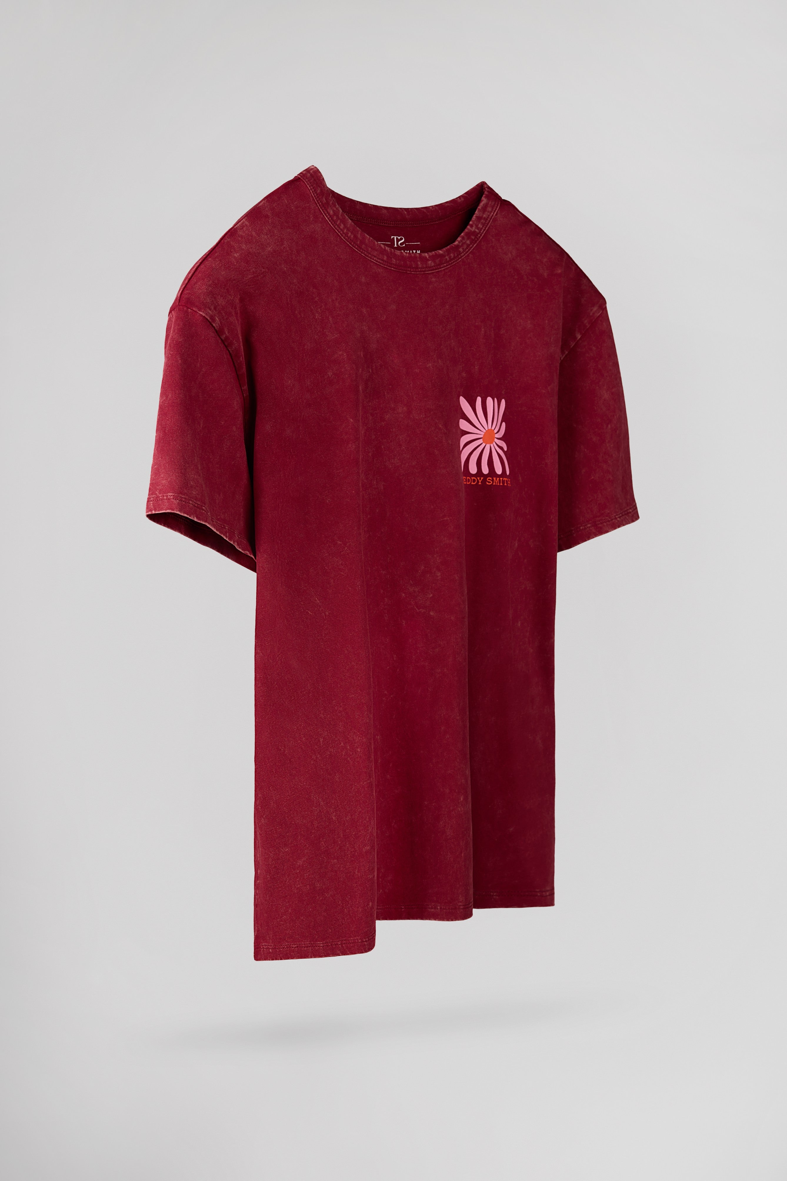 Teddy Smith T-Florali MC t-shirt oversize grenat femme