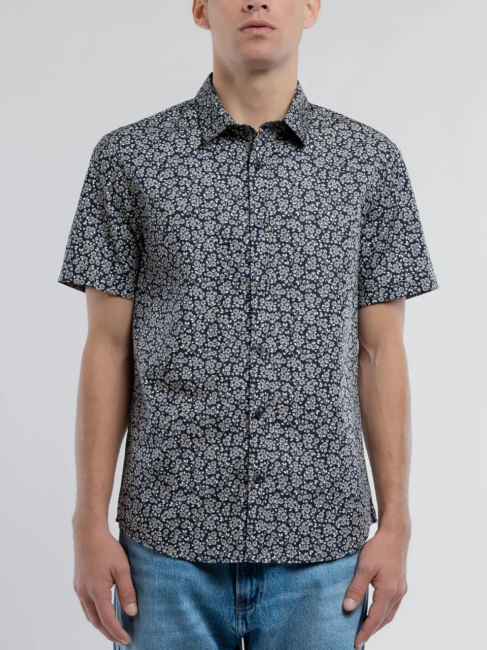 Teddy Smith Cut 2 MC chemise homme bleu slim manches courtes