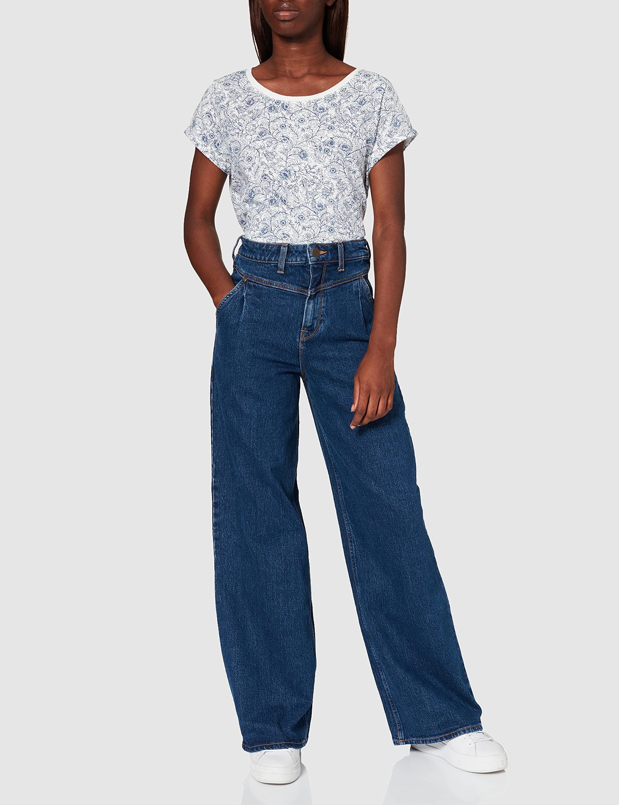 Lee Stella A Line Yoke jean femme boyfriend délavé