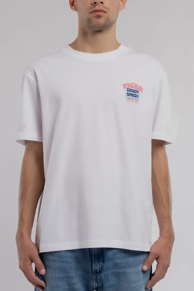 Teddy Smith T-Tiger MC t-shirt blanc tigre regular fit