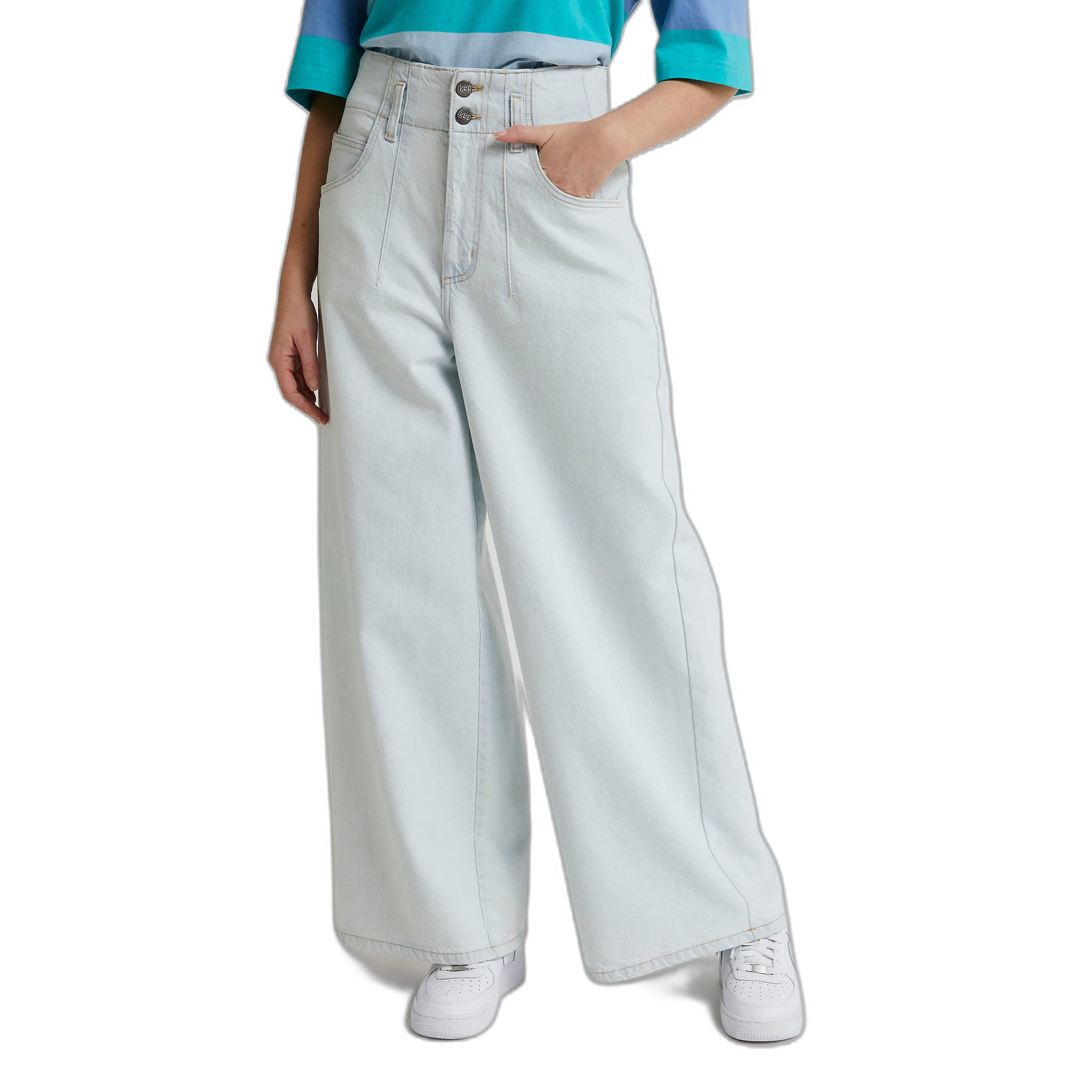 Lee Pleated Straight Leg jean femme taille haute Tencel