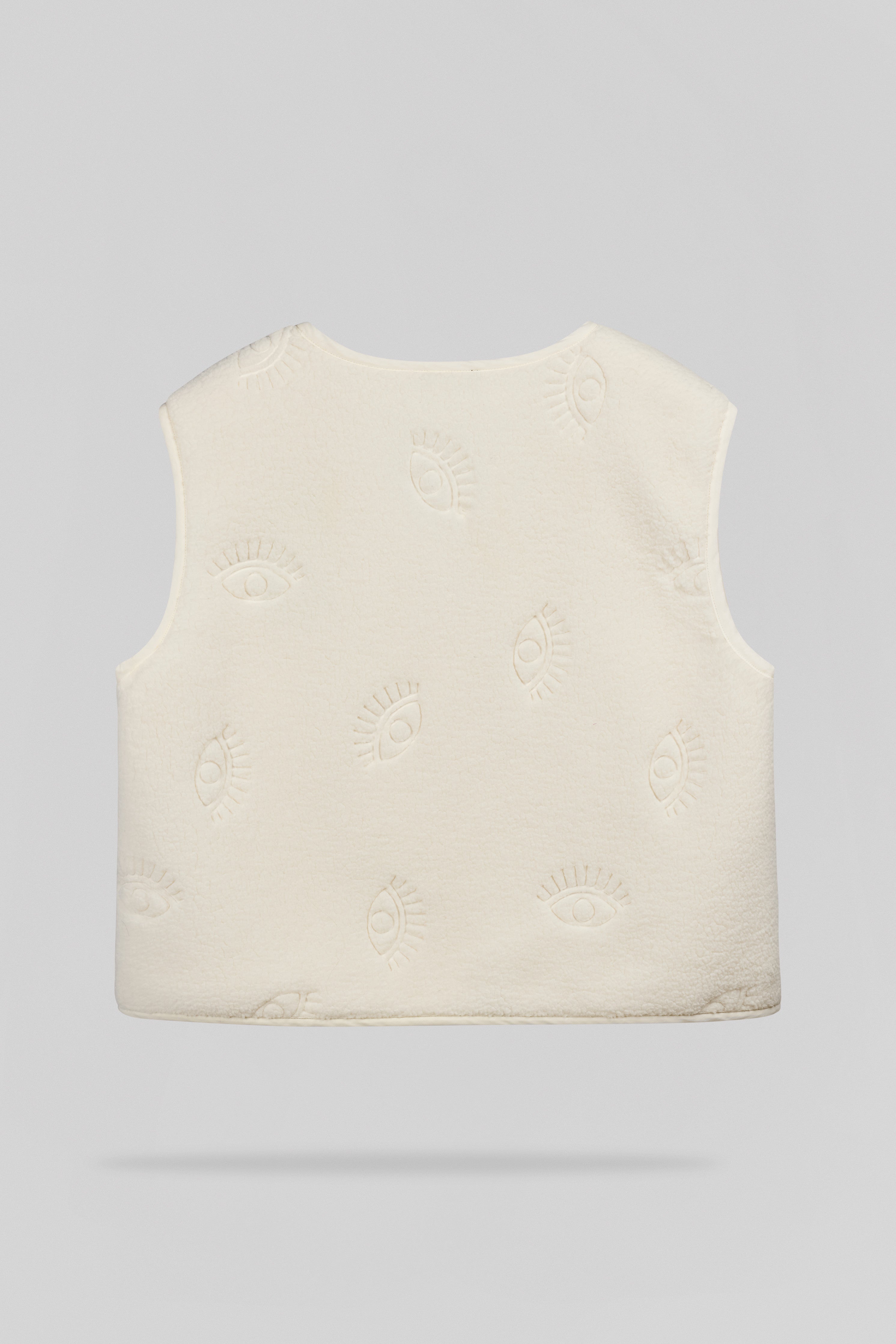 Teddy Smith G-Eyes gilet sans manches blanc cassé femme sherpa