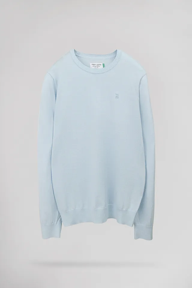 Teddy Smith P-Martino pull col rond bleu pastel homme