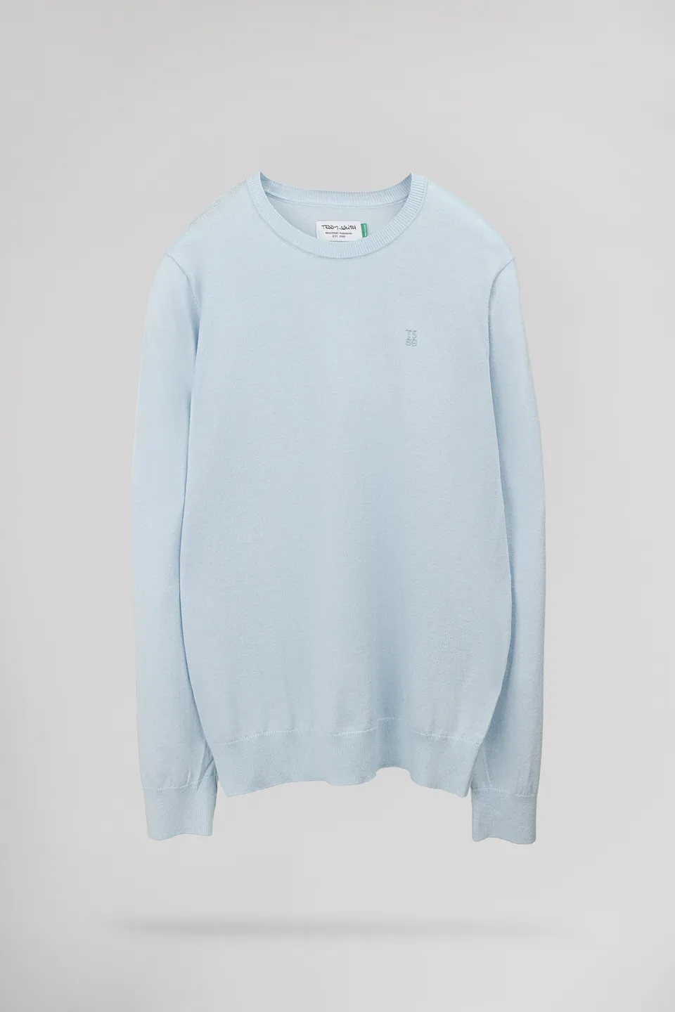 Teddy Smith P-Martino pull col rond bleu pastel homme