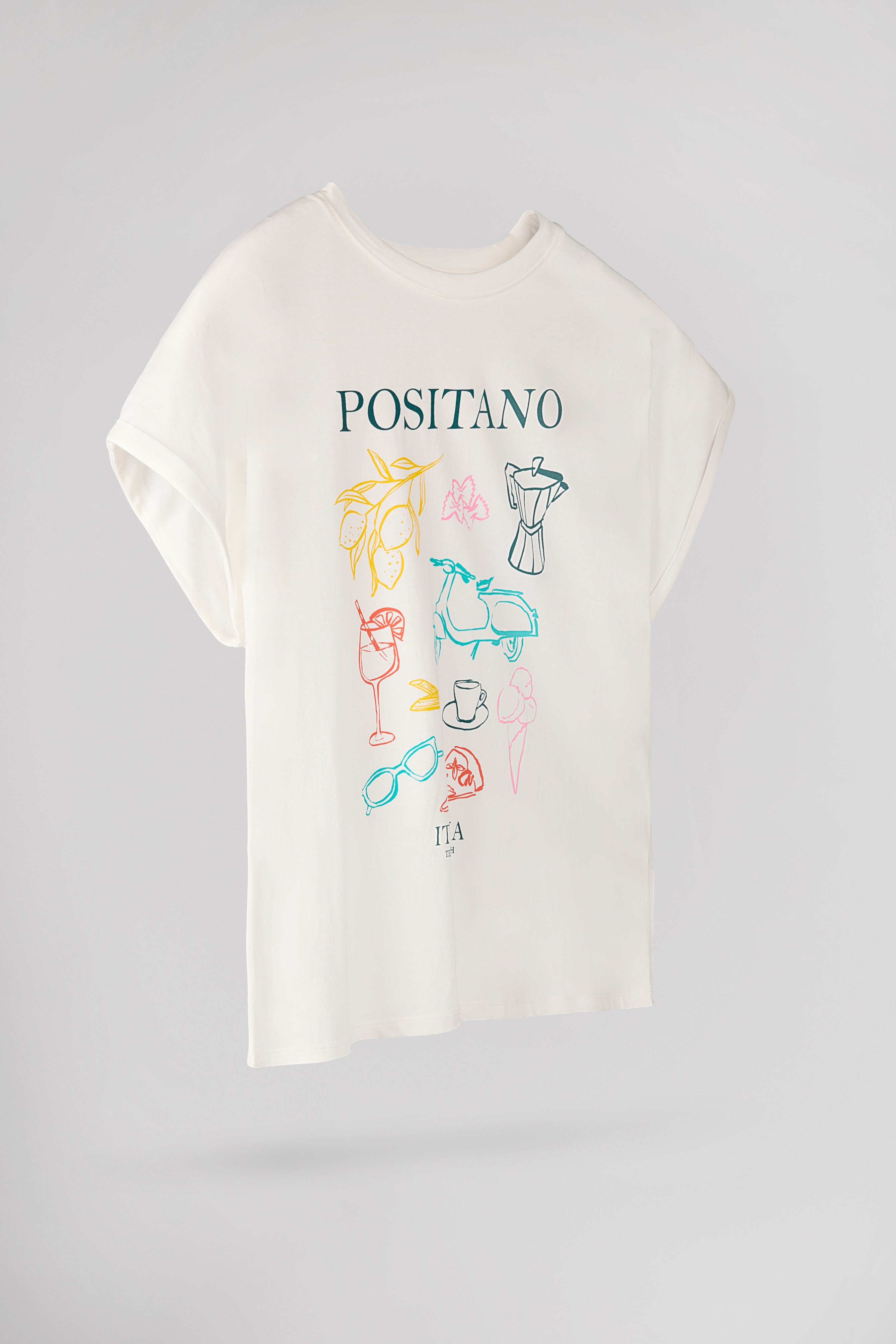 Teddy Smith T-Italia MC t-shirt oversize middle white coton