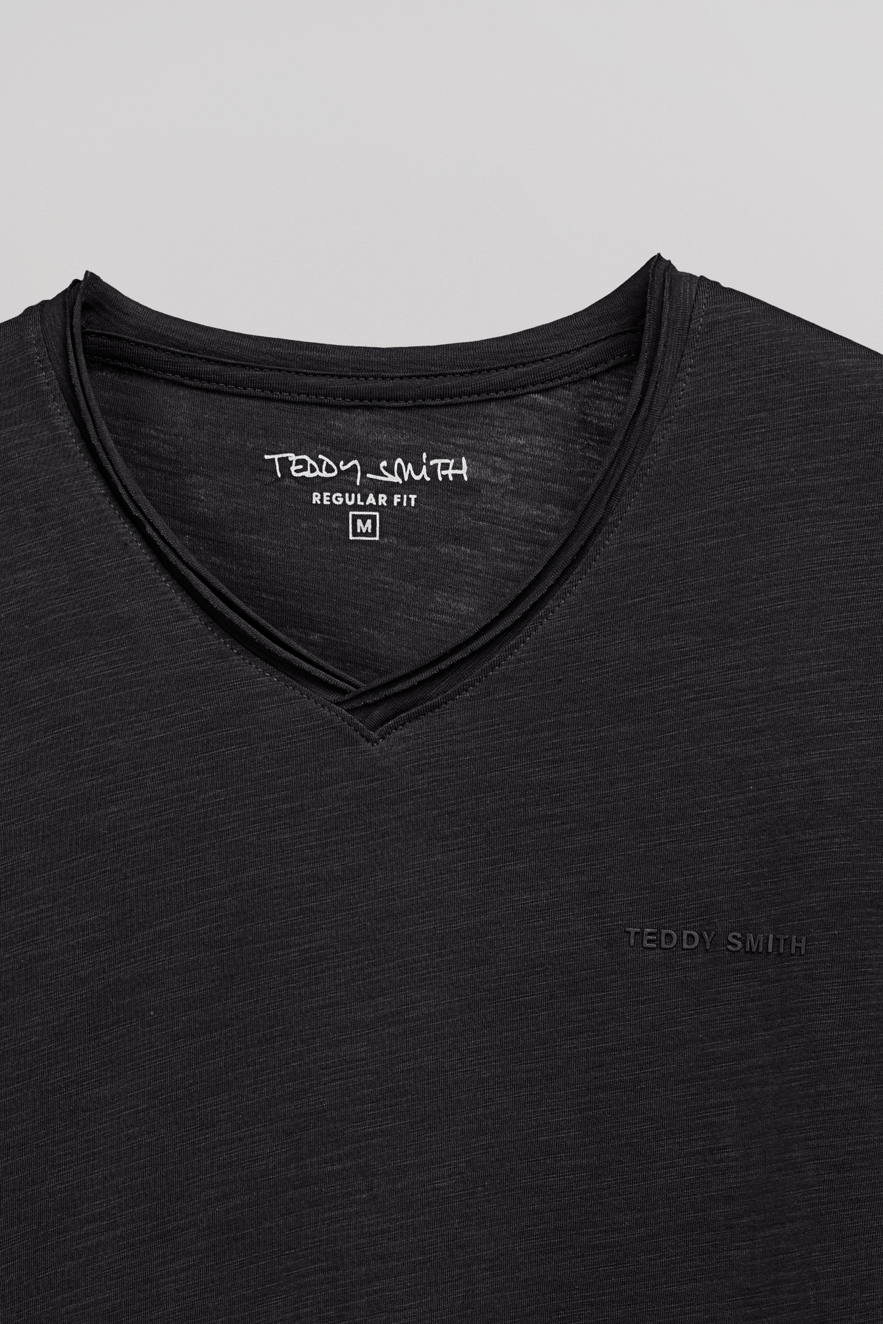 TEDDY SMITH T-GILDAS t-shirt col V charbon homme