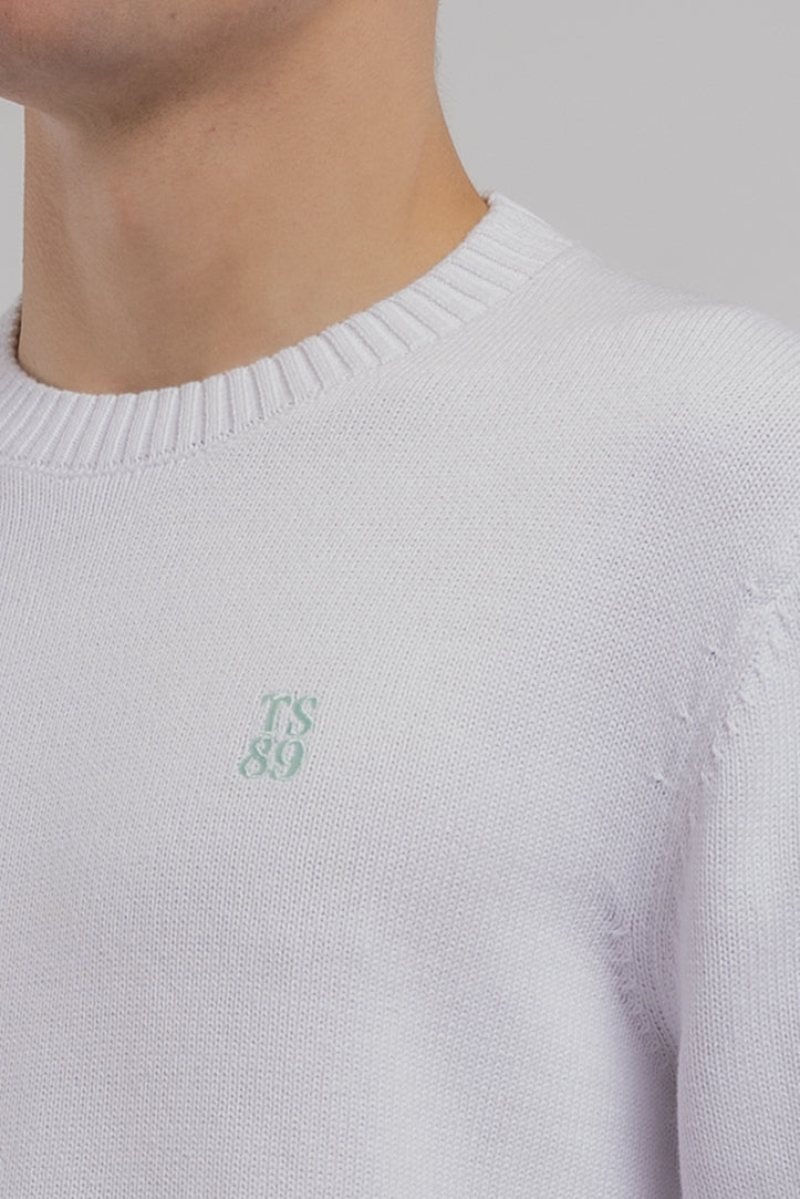 Teddy Smith P-Jimmy pull col rond blanc coton homme