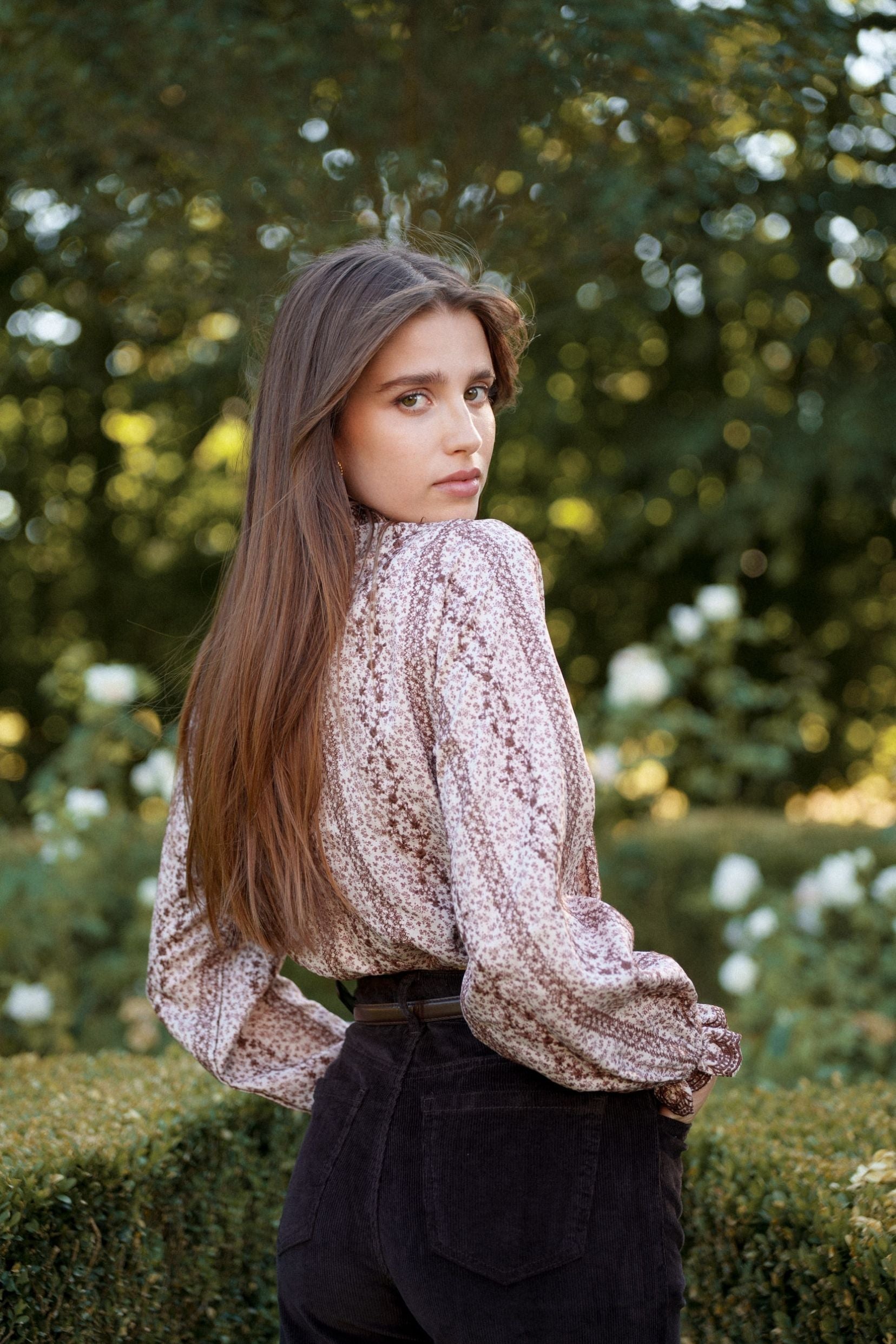 Maison Onado Arielle blouse florale col volanté