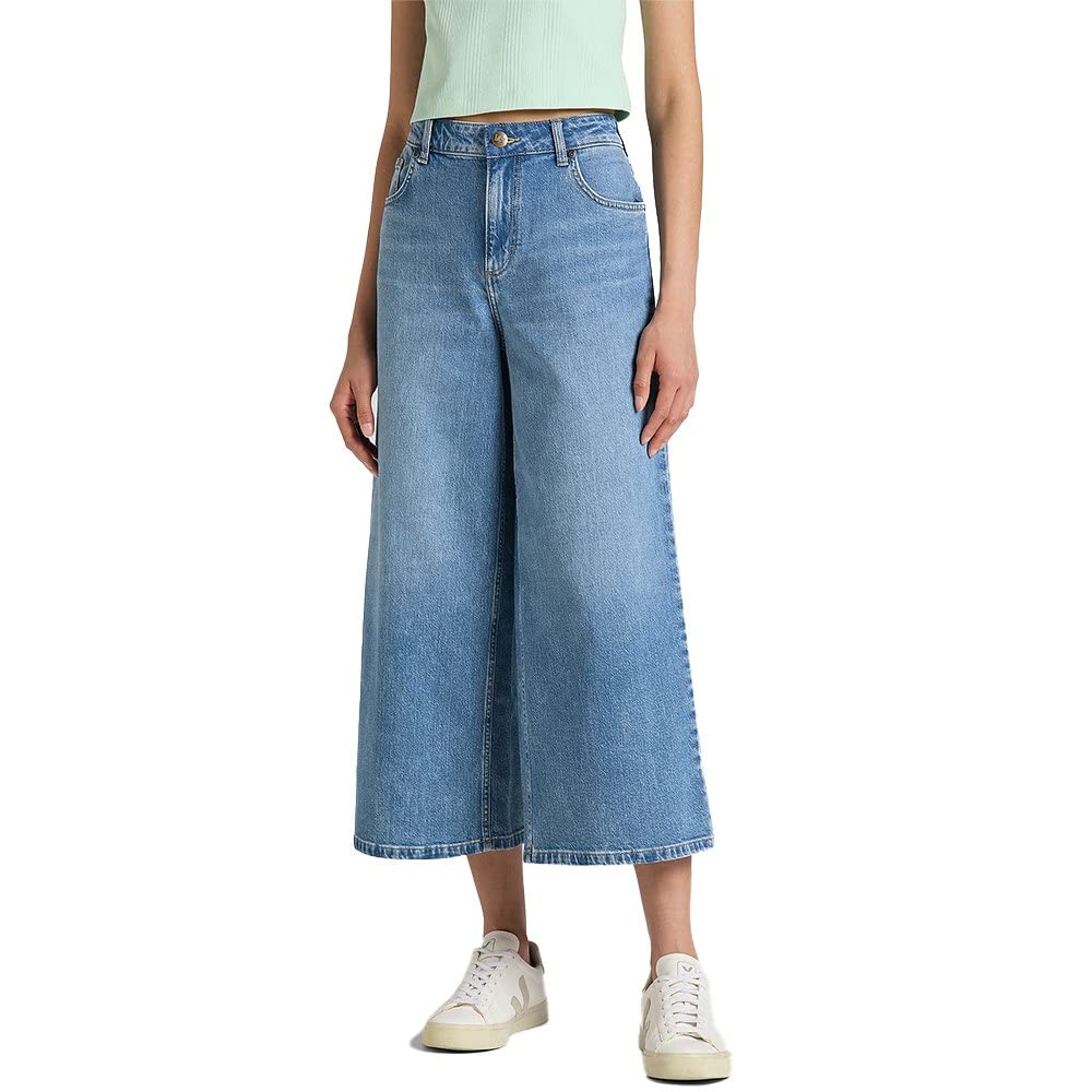 Lee Jody Straight Crop Jean Femme Bleu Borrowed