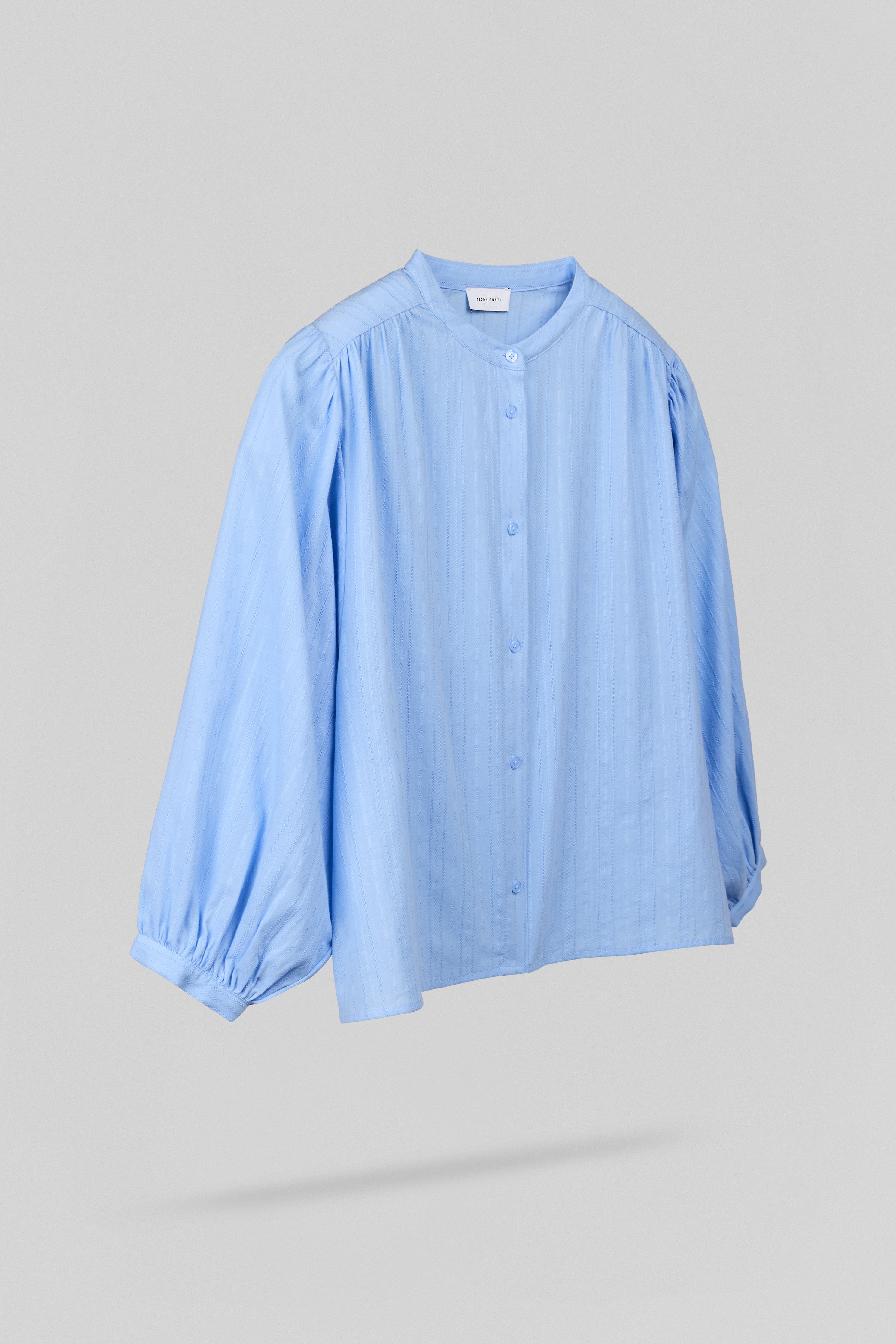 TEDDY SMITH C-APOLINE ML chemise bleu ciel coton ample