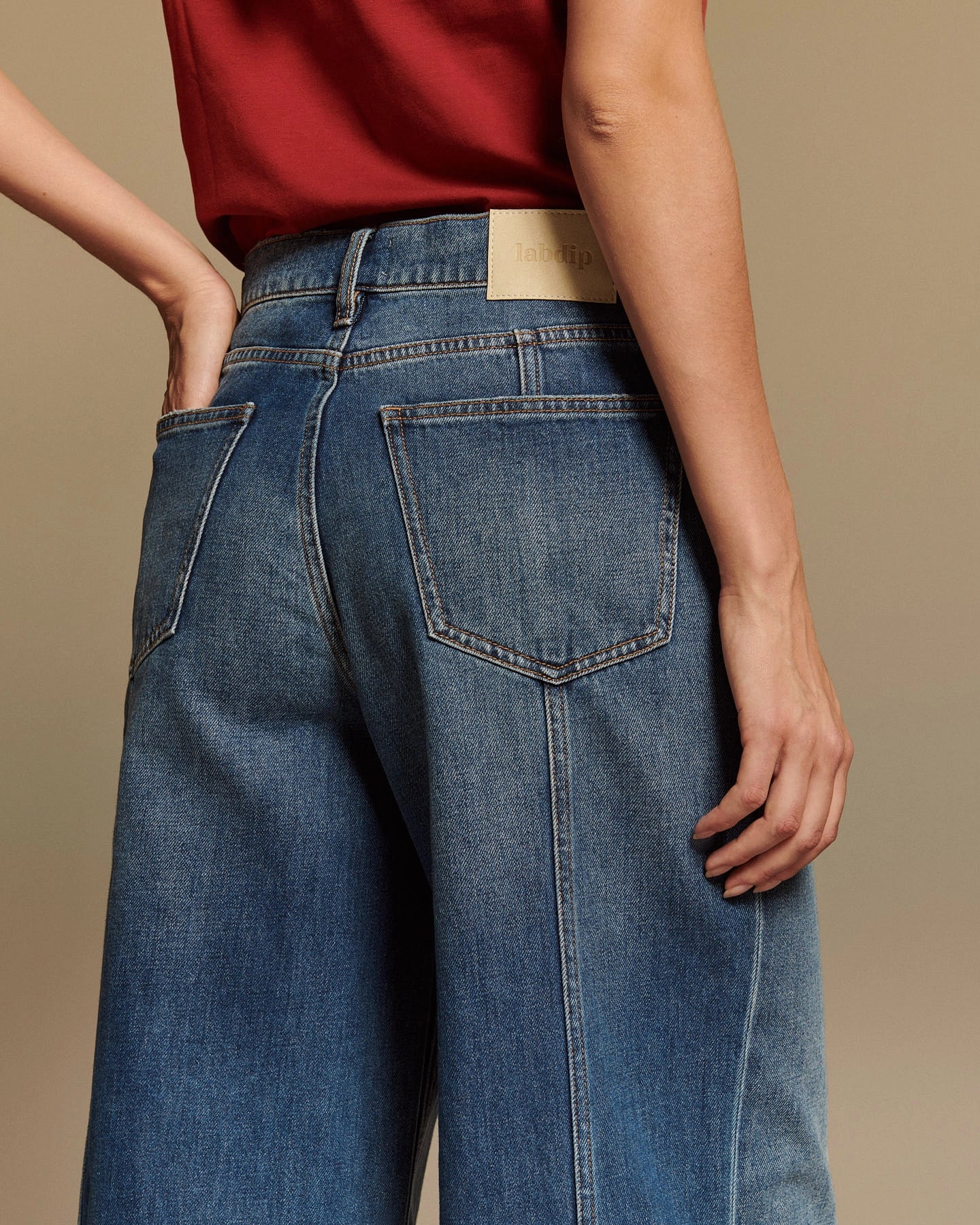 Labdip Walas Old Mill jean baggy 100% coton bleu indigo