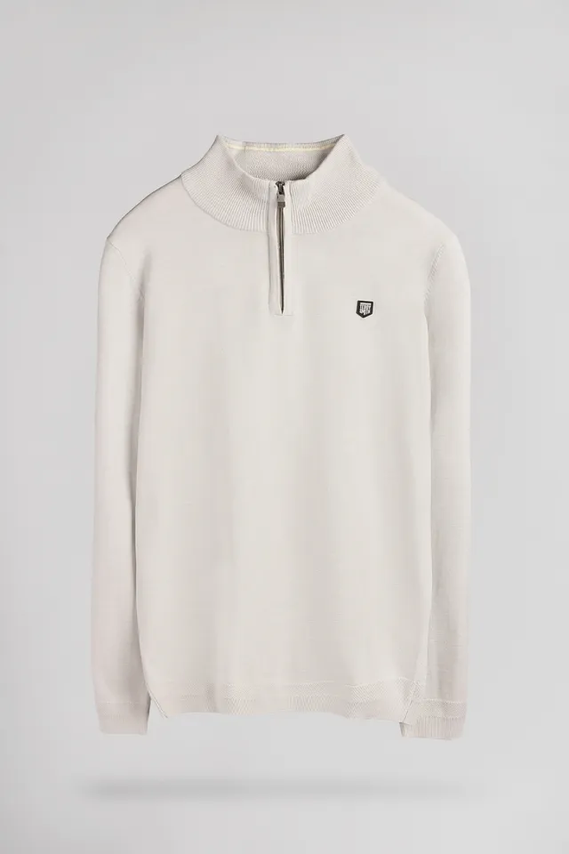 Teddy Smith P-Marty 2 pull col zippe white melange coupe droite