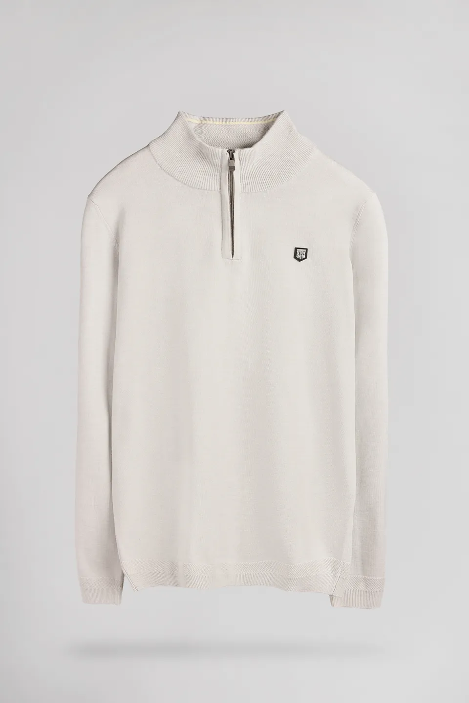 Teddy Smith P-Marty 2 pull col zippe white melange coupe droite