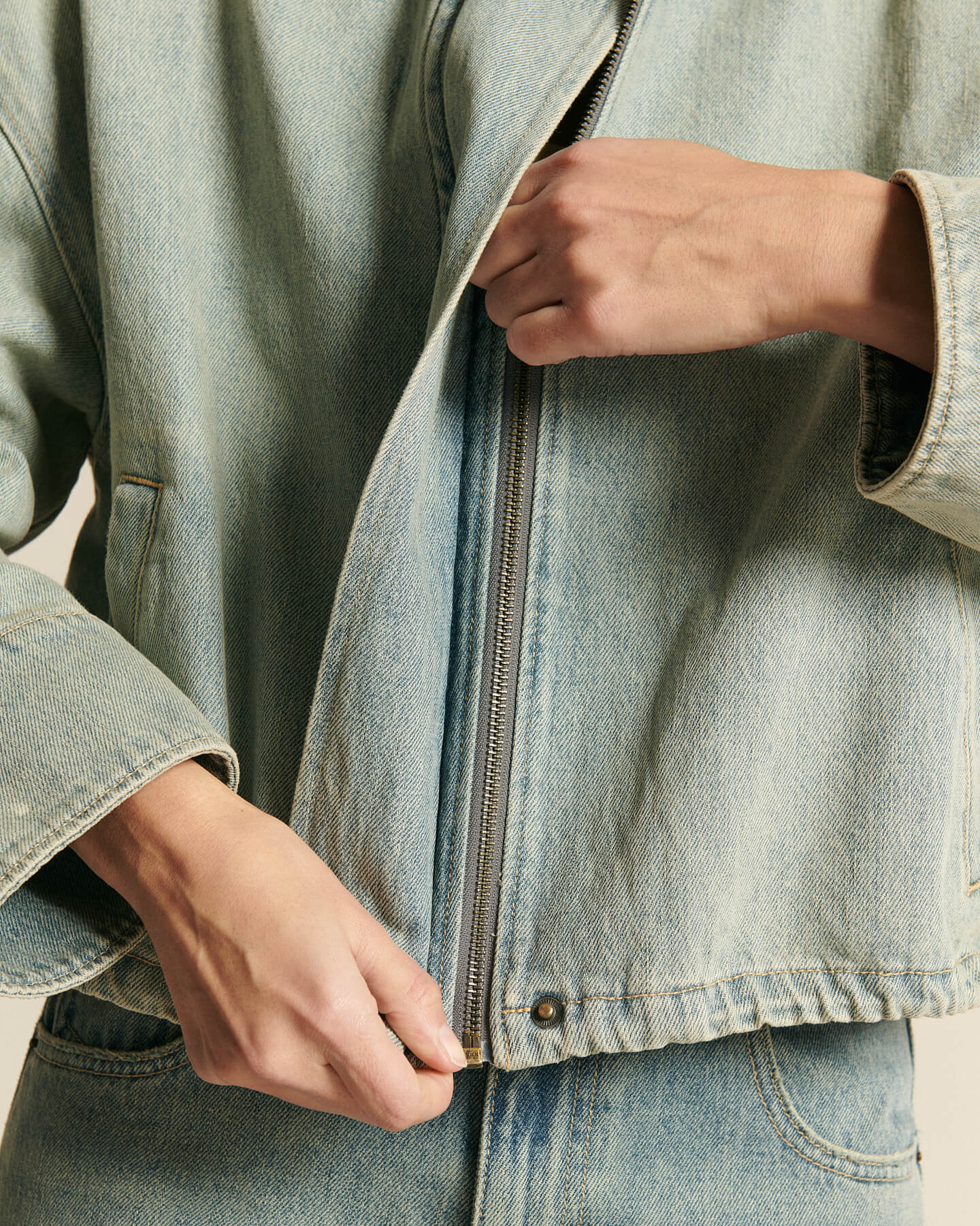 Labdip Baker GB 20 veste jean Dirty Blue droite