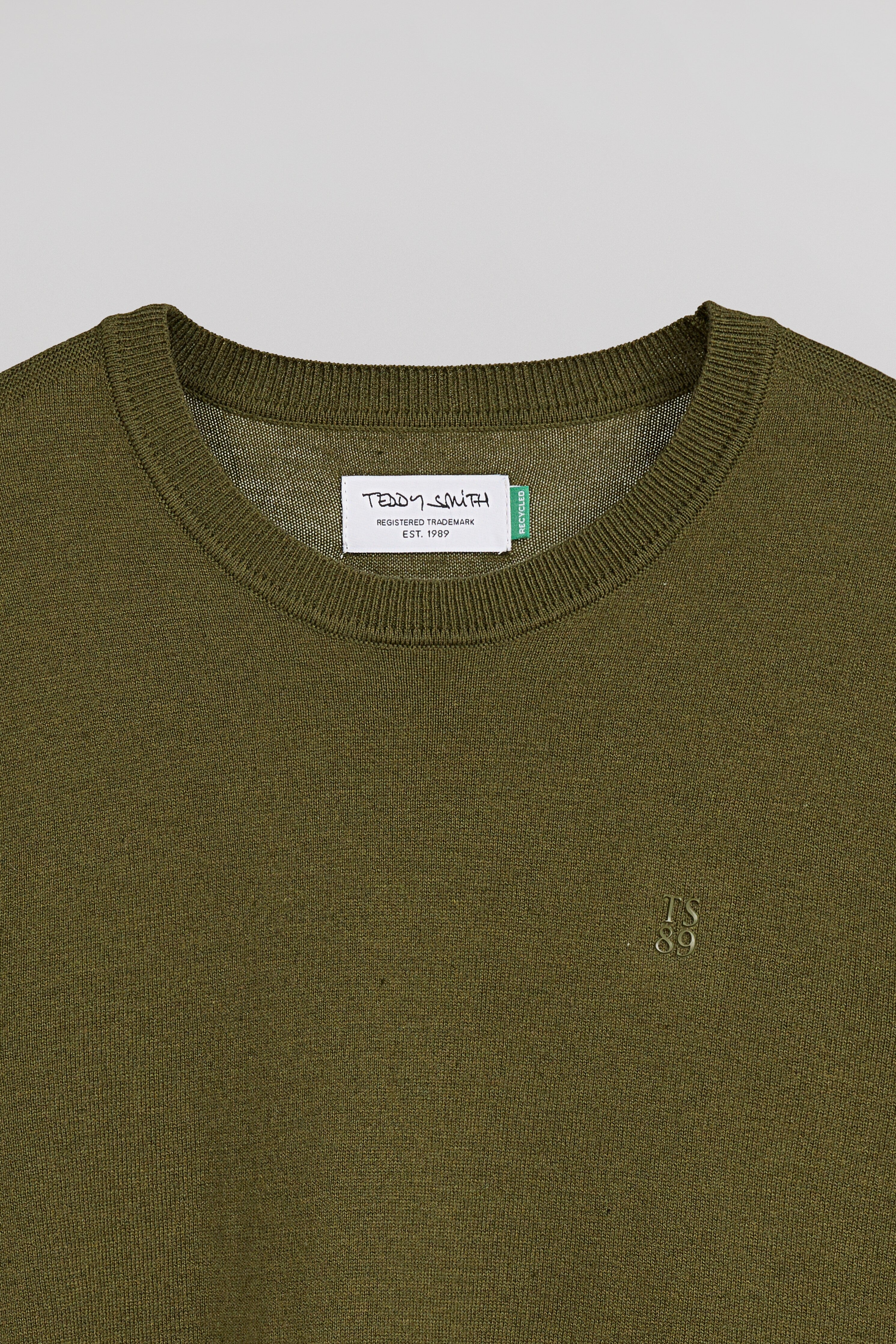 Teddy Smith P-Martino pull olive col rond homme
