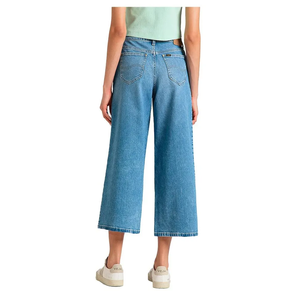 Lee Jody Straight Crop Jean Femme Bleu Borrowed