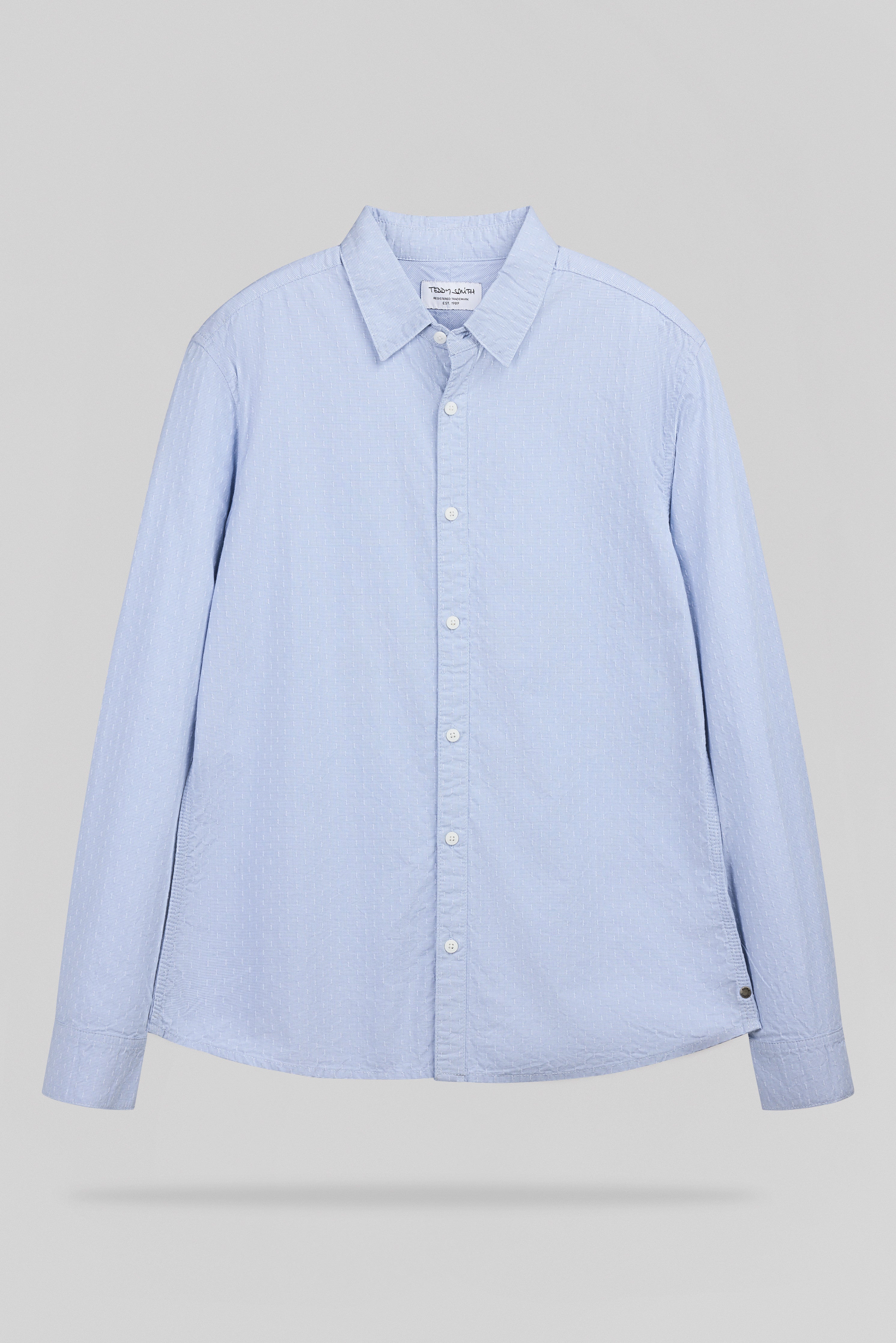Teddy Smith C-DOBBY ML chemise homme bleu pastel