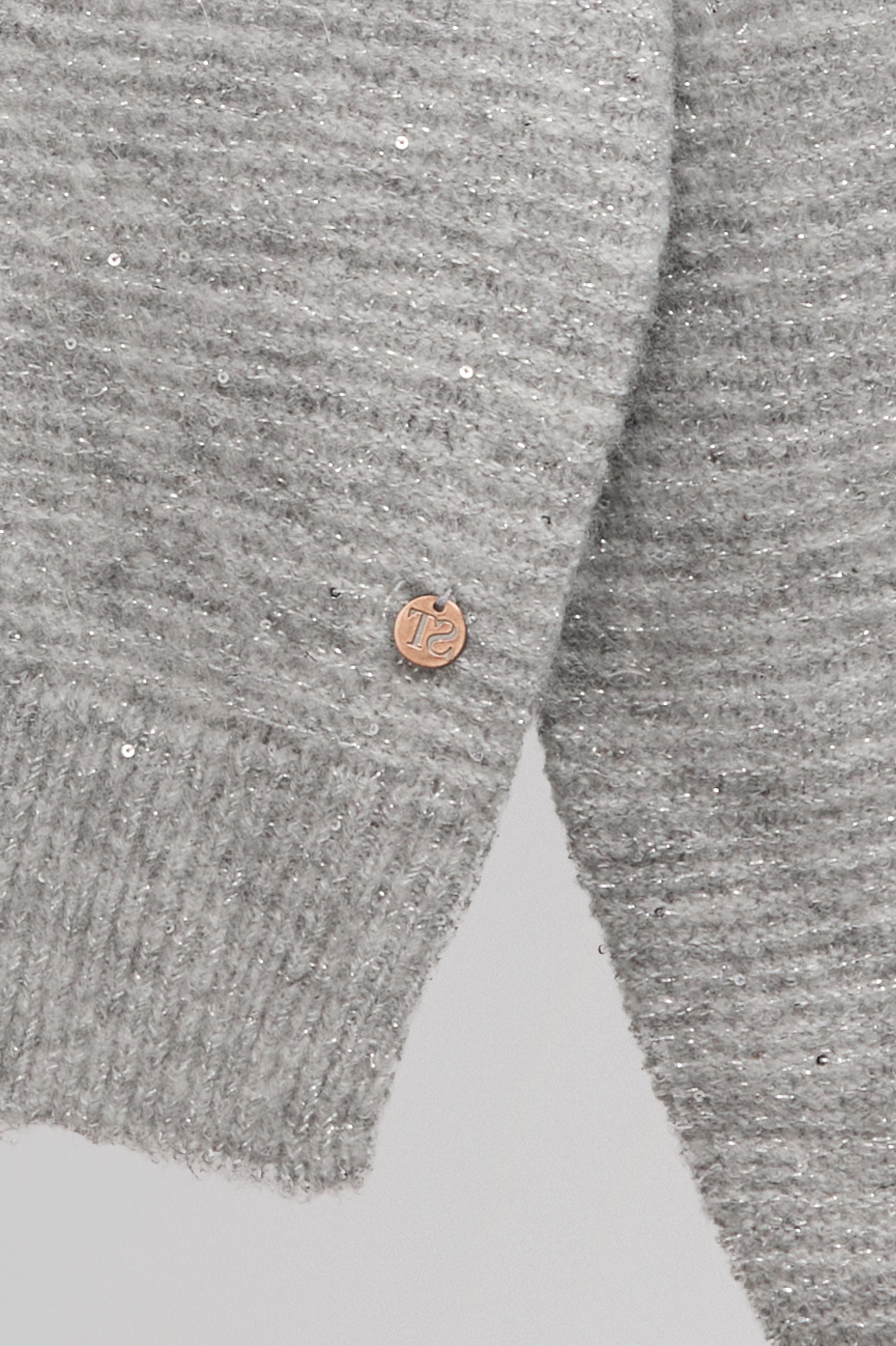 Teddy Smith P-Rachel pull col V gris chiné