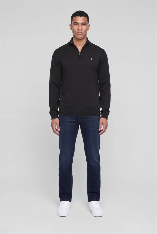 Teddy Smith P-Marty 2 pull col zippé charbon maille fine