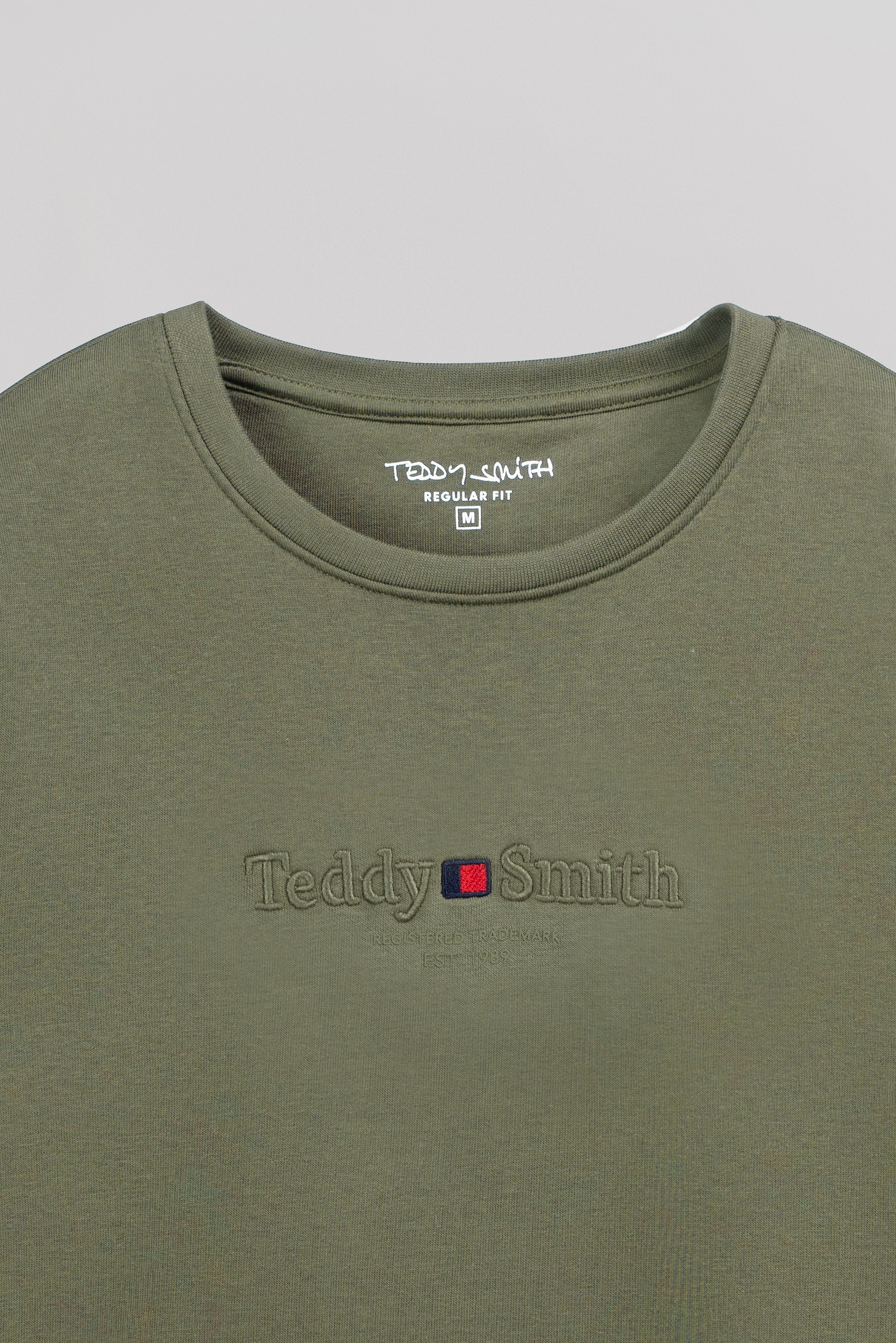 Teddy Smith S-Jim sweat col rond dusty kaki chaud