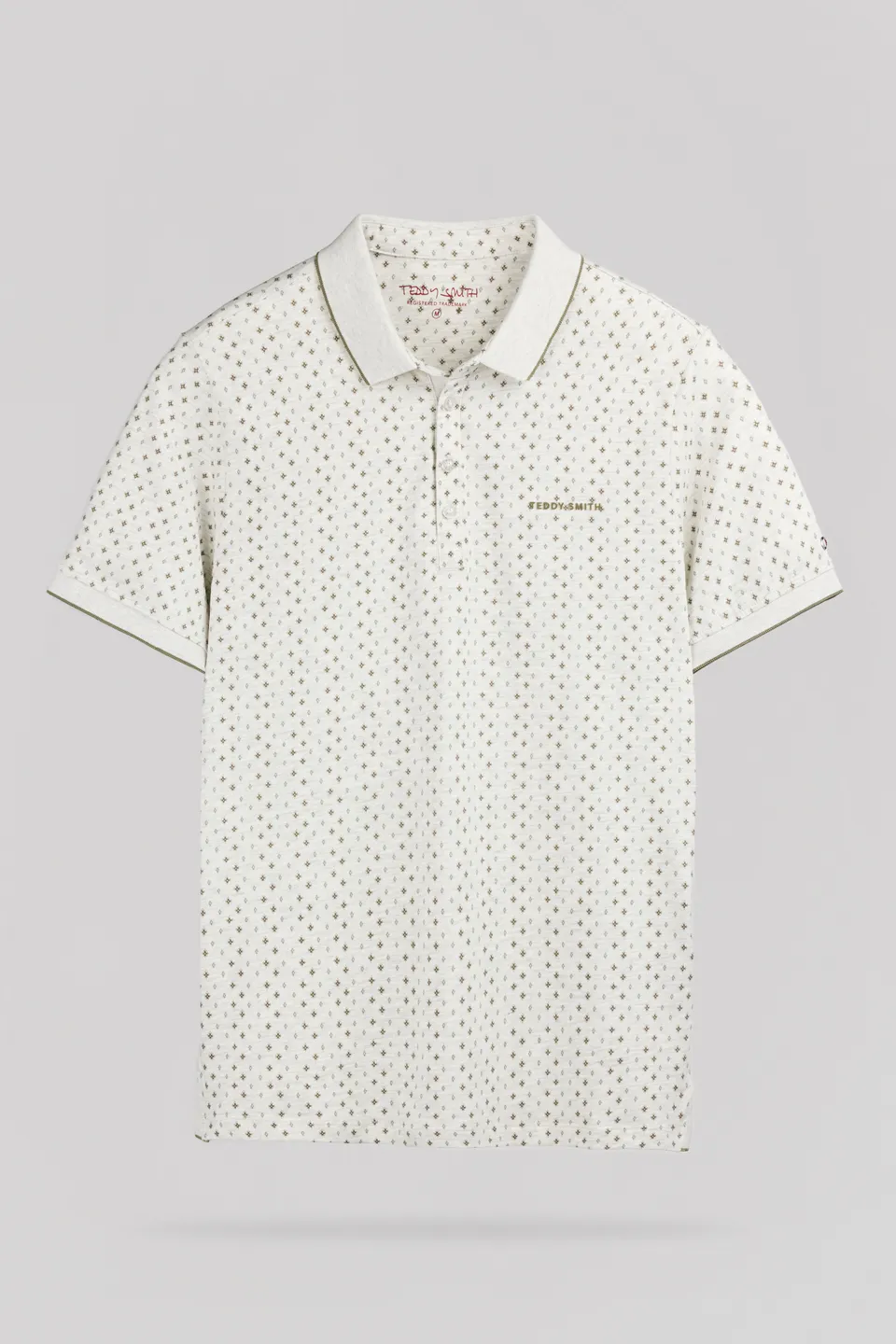 TEDDY SMITH PASY 2 MC polo homme blanc ivoire chiné coton