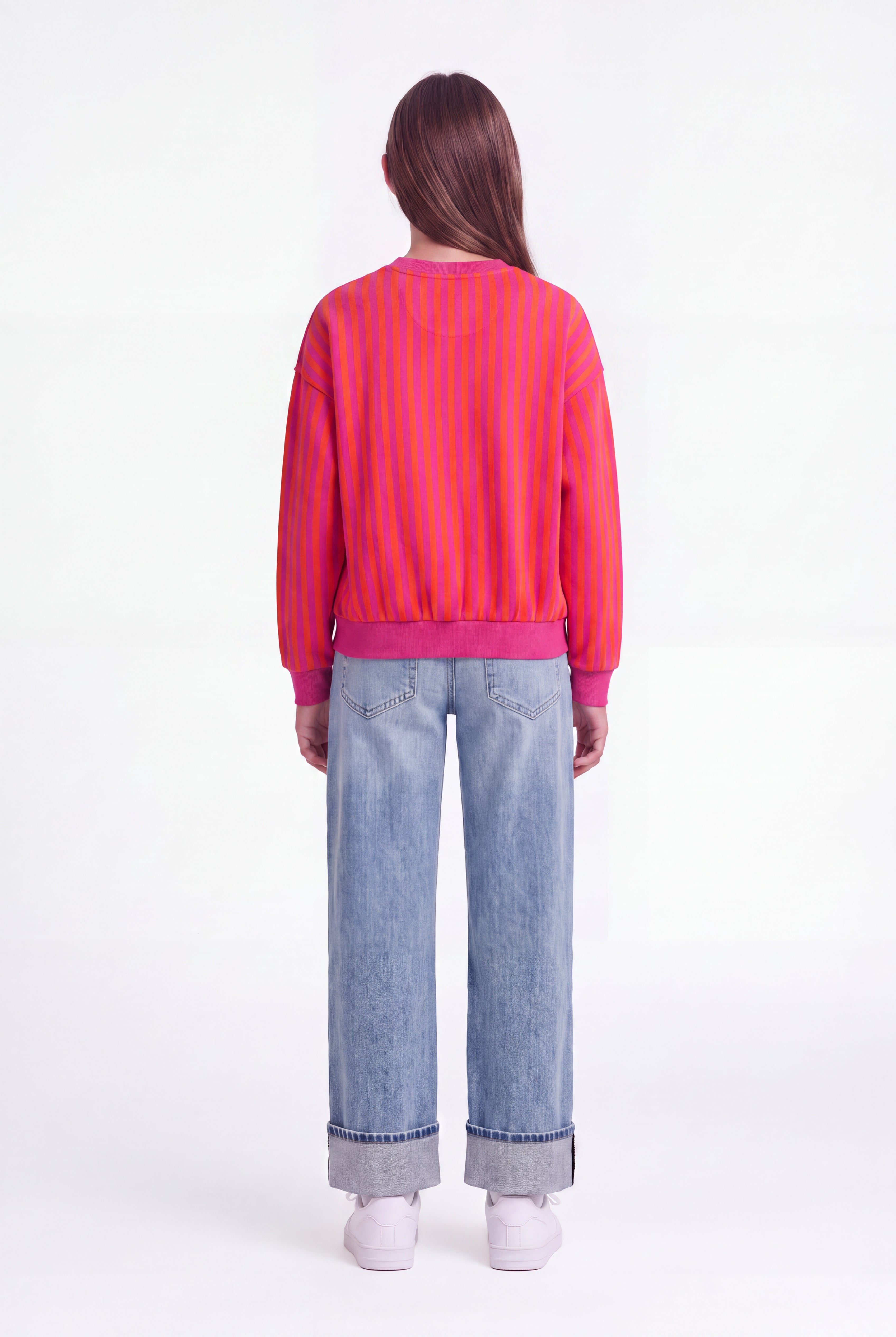 Teddy Smith S-Lili RC Jr sweat fushia rayé fille