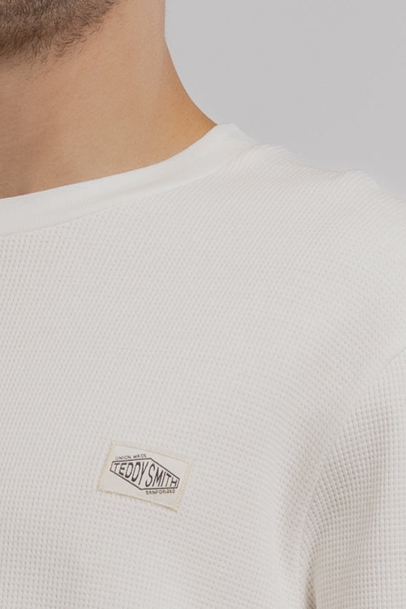 Teddy Smith T-Waffle ML t-shirt manches longues blanc gaufré
