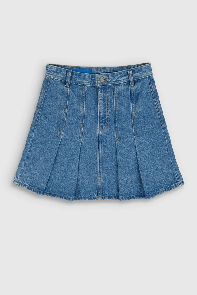 Teddy Smith J-Anne jupe courte jean indigo clair femme
