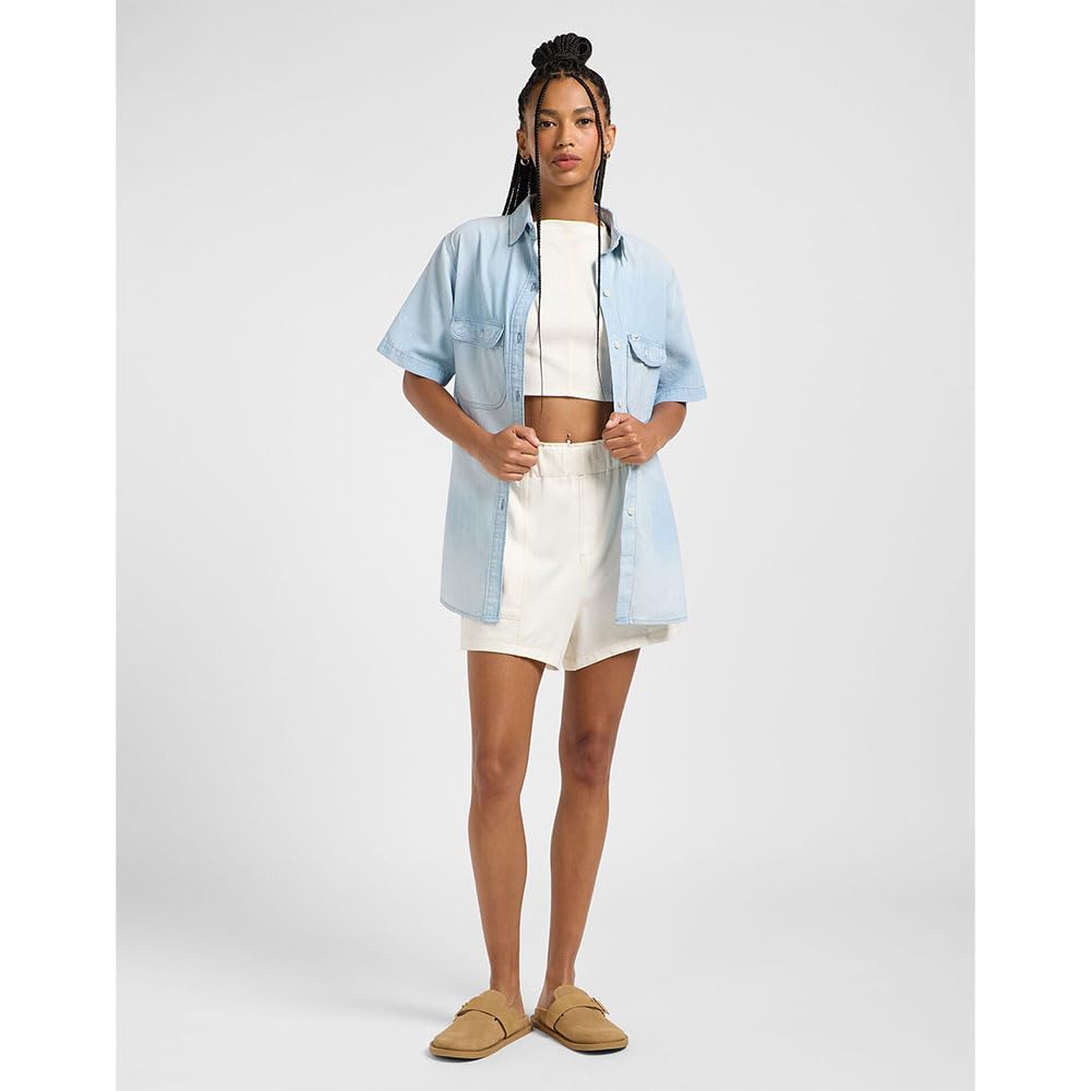 Lee Chambray Utility Shirt chemise femme L bleu clair