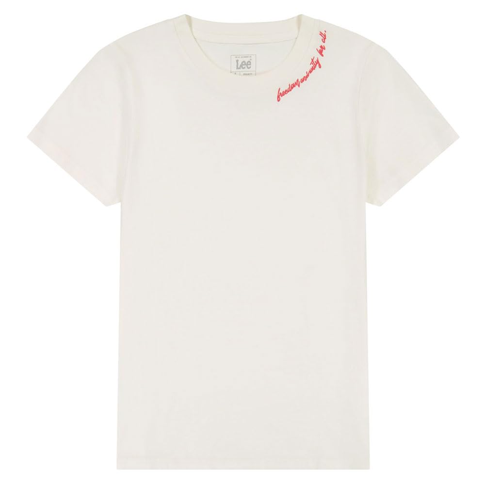 Lee Little Embroidery Tee t-shirt femme écru S 100% coton