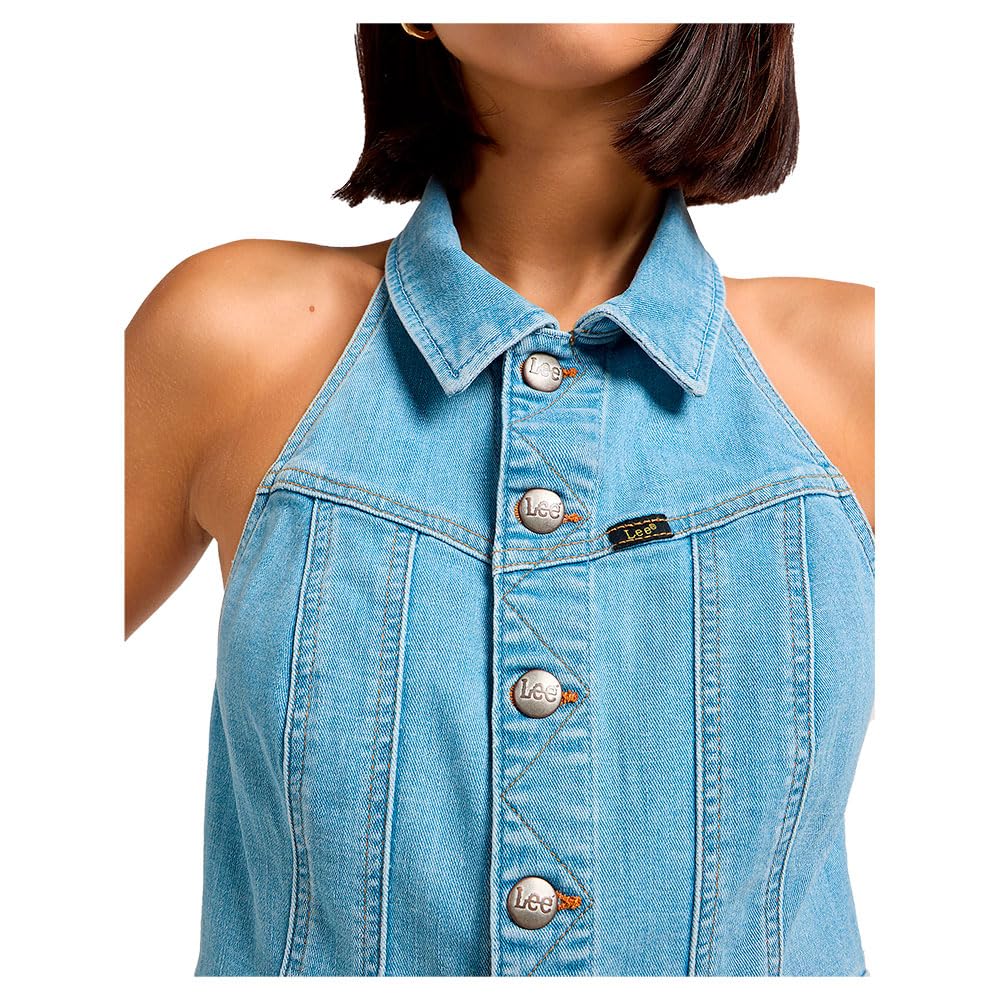 Lee Double Seamed Halter top femme bleu clair