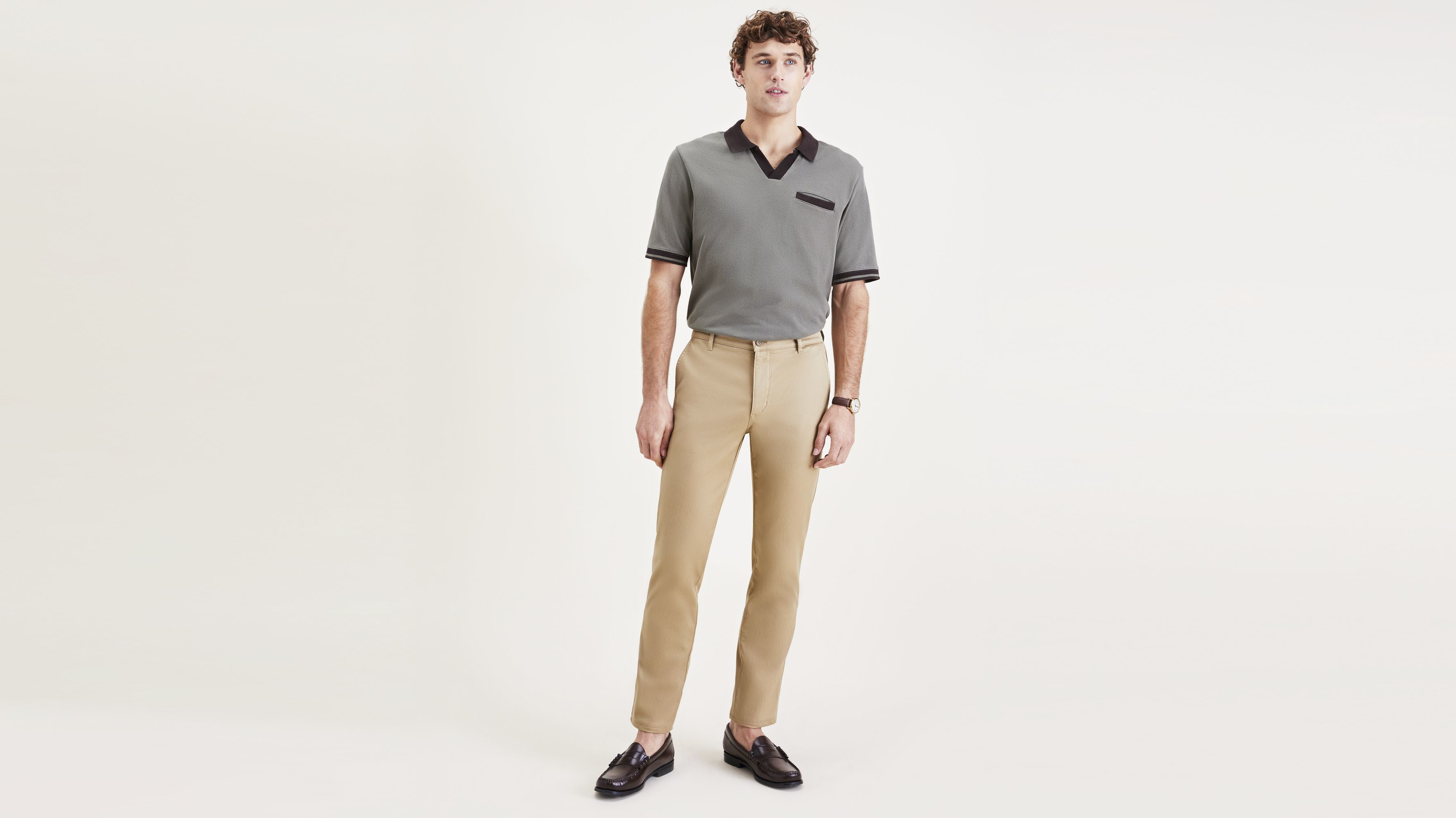 Dockers Original Slim Fit pantalon chino beige coton stretch