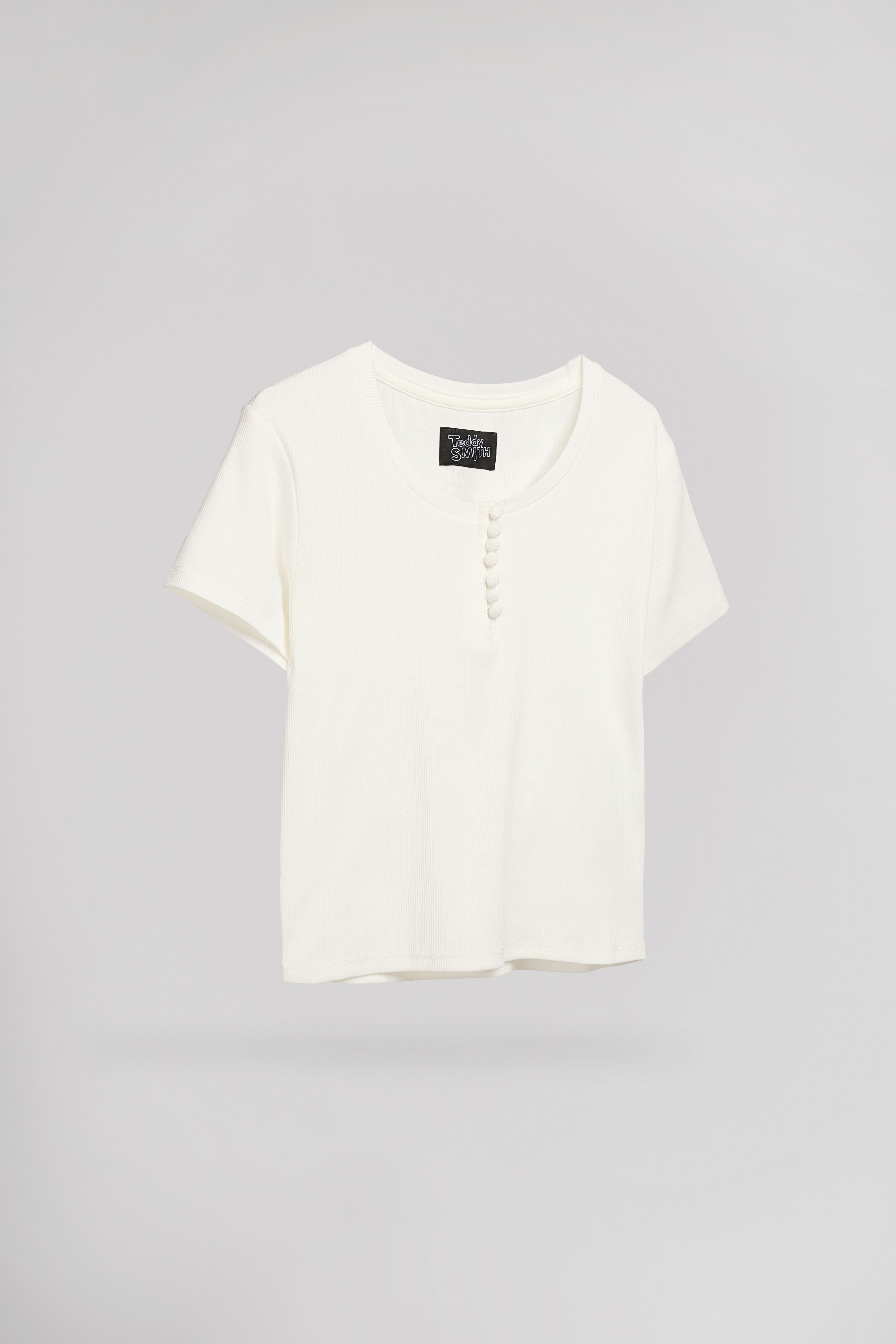 Teddy Smith T-Lol MC Middle White t-shirt femme blanc ajuste