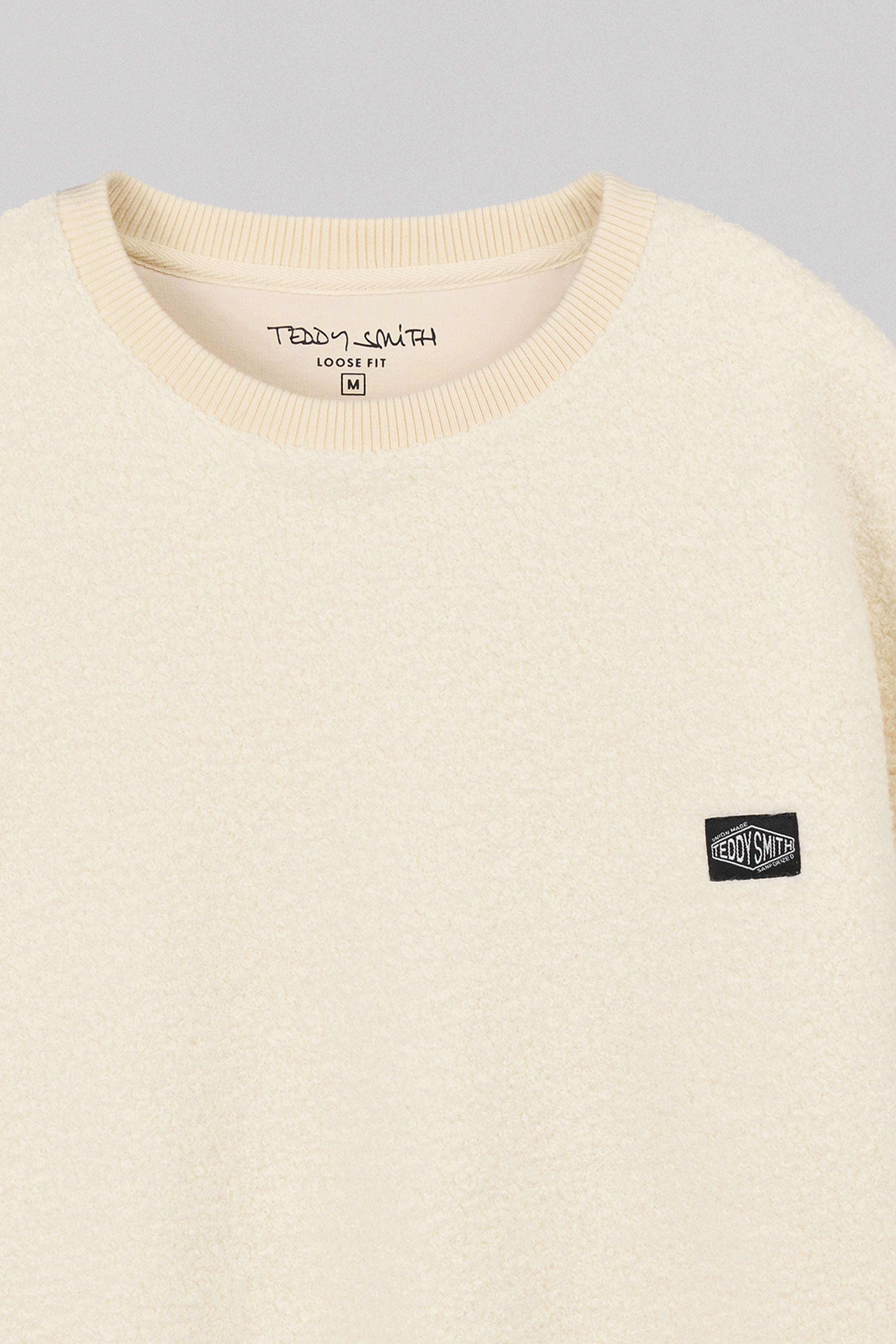 Teddy Smith S-Cliever RC sweat homme Cream sherpa ample