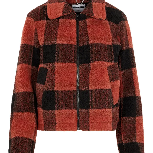Noisy May veste teddy fausse fourrure grand col
