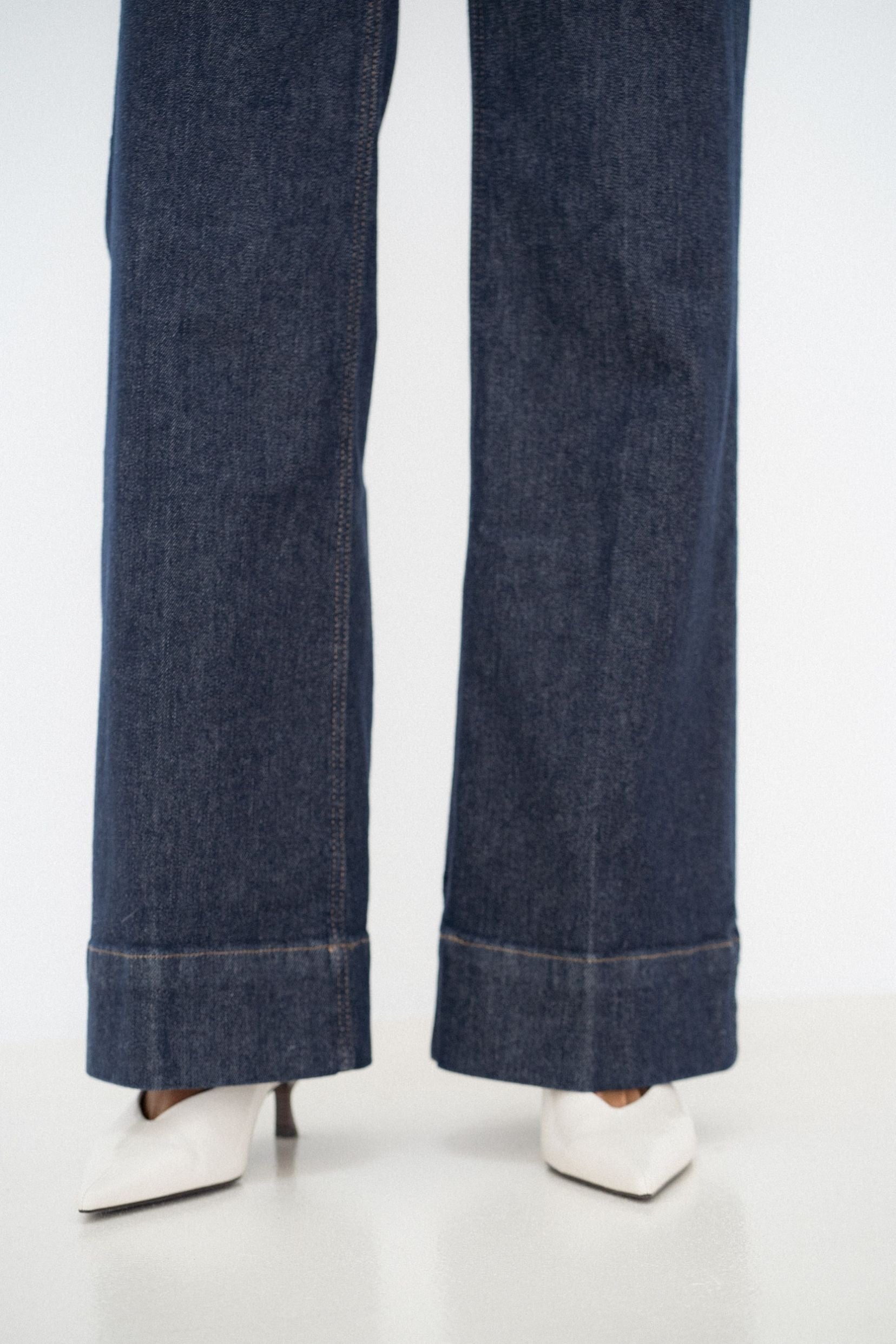 Maison Onado Louison jean wide leg bleu brut 5 poches