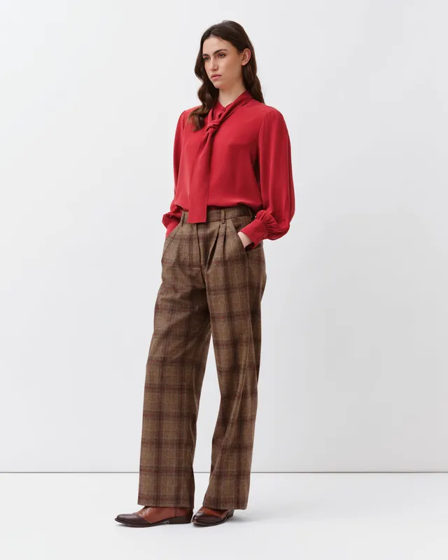 DIEGA COLZA chemise soie rouge
