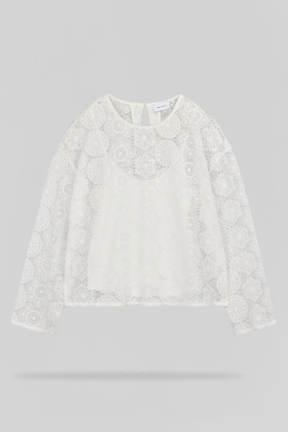 TEDDY SMITH T-Maël top tulle brodé femme blanc