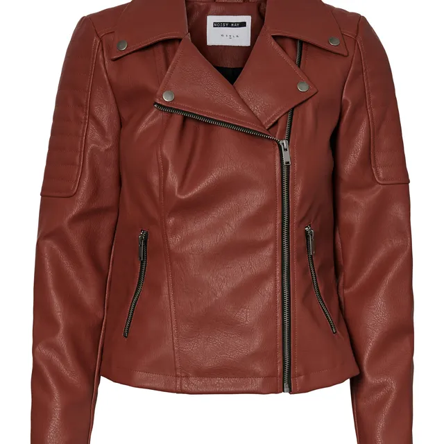 Noisy May veste courte simili cuir coupe ajustée