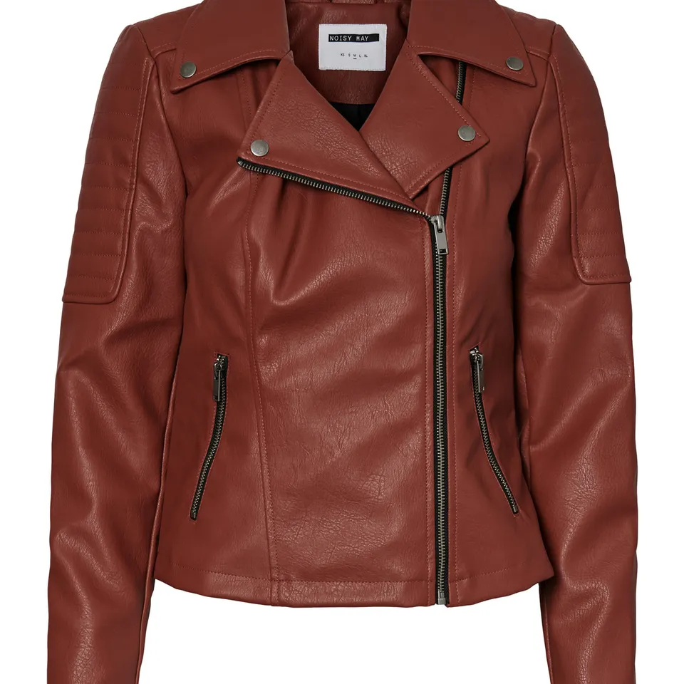 Noisy May veste simili cuir courte zippée cintrée