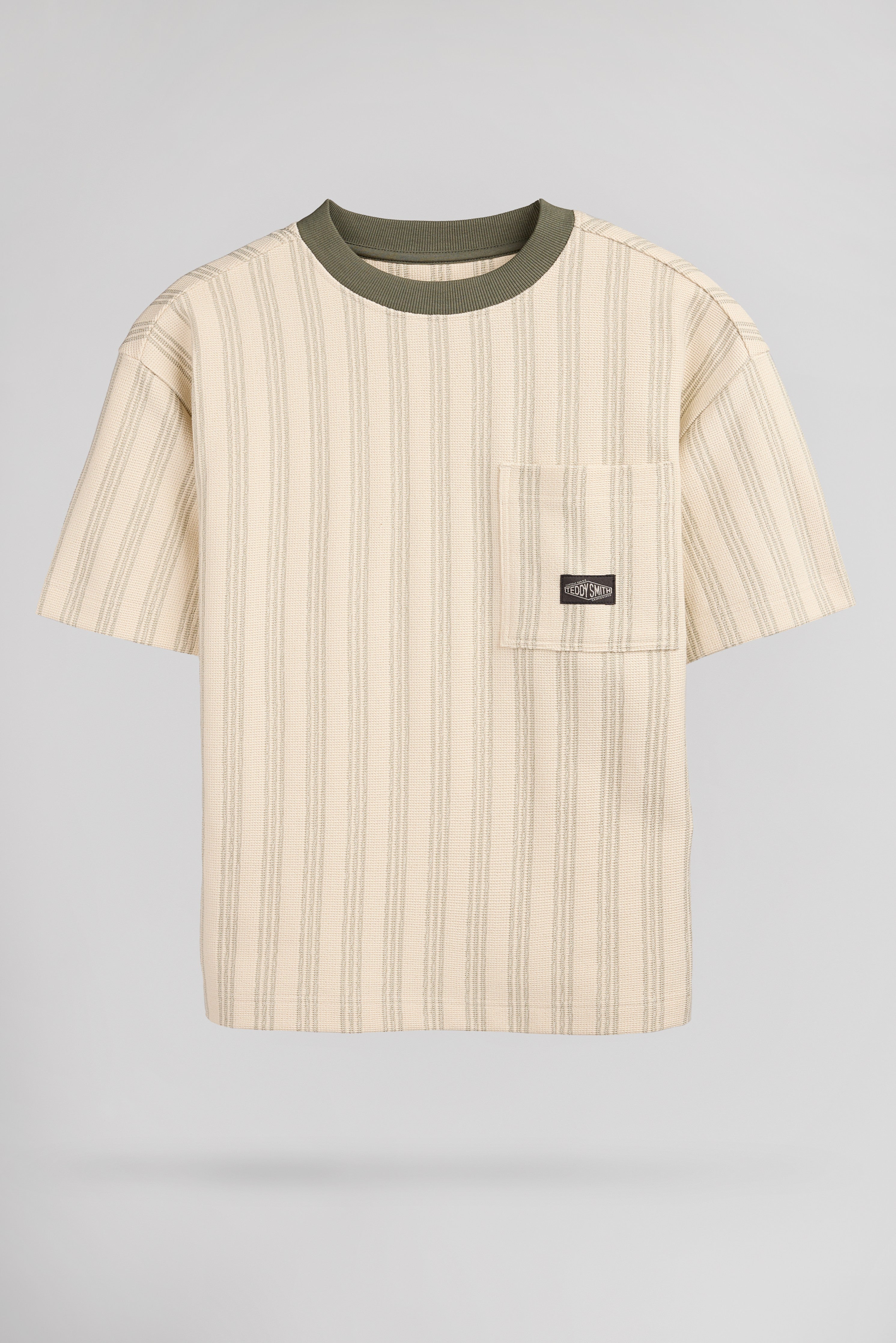 Teddy Smith S-Verso RC Jr sweat rayures cream manches courtes