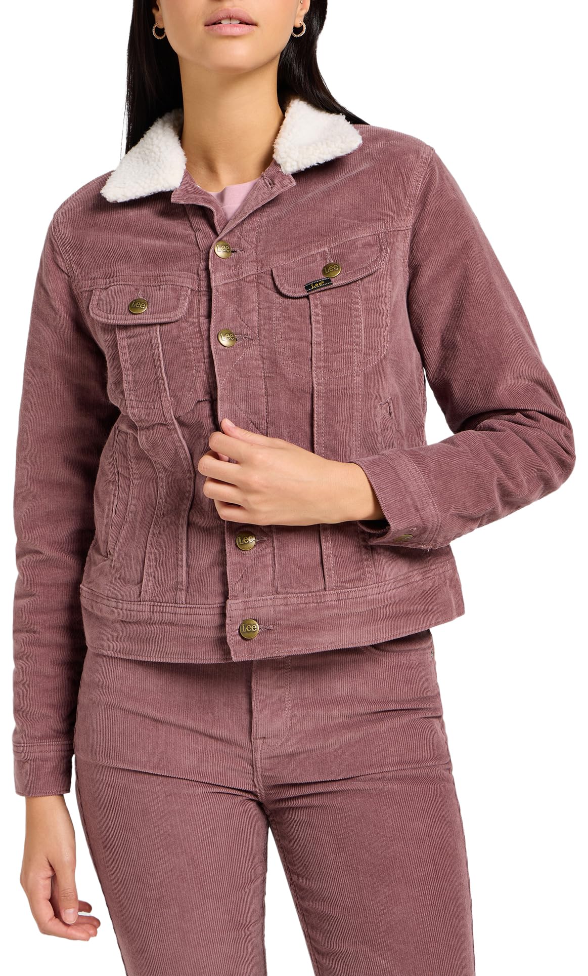 Lee Sherpa Rider Jkt veste femme Dreamy Mauve sherpa