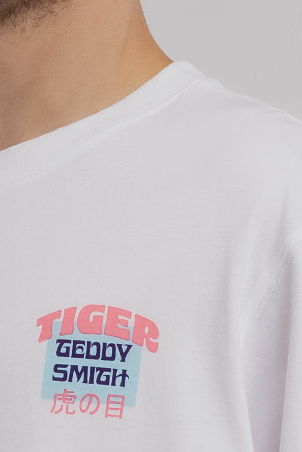 Teddy Smith T-Tiger MC t-shirt blanc tigre regular fit