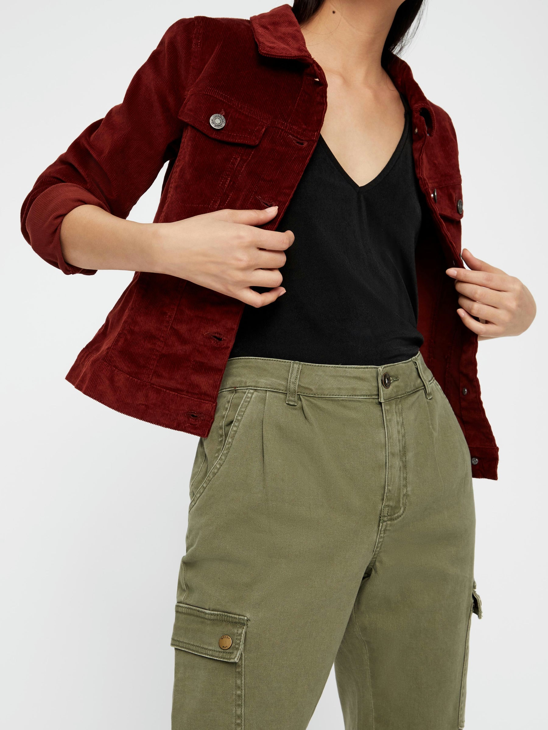 Noisy May veste velours côtelé slim coton stretch poches