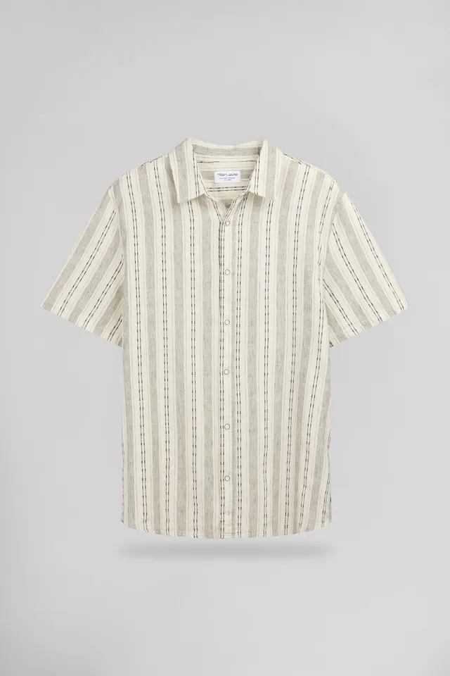 Teddy Smith C-Pietro chemise beige clair lin coton