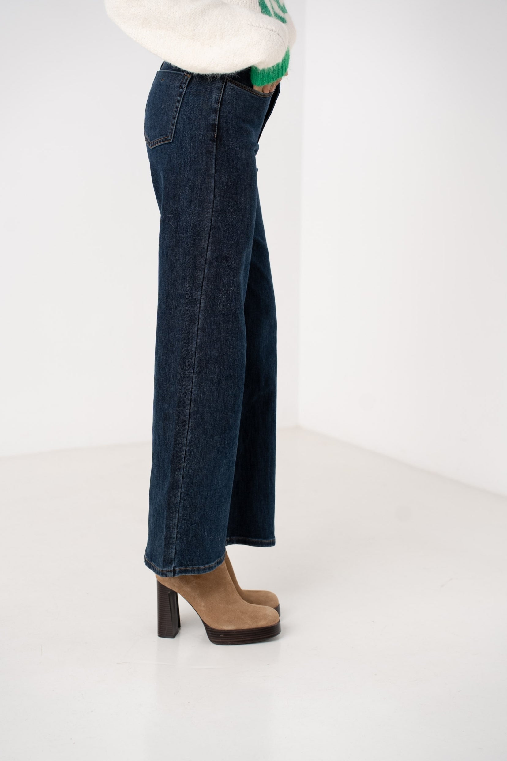Maison Onado Garancia jean wide leg flare taille haute